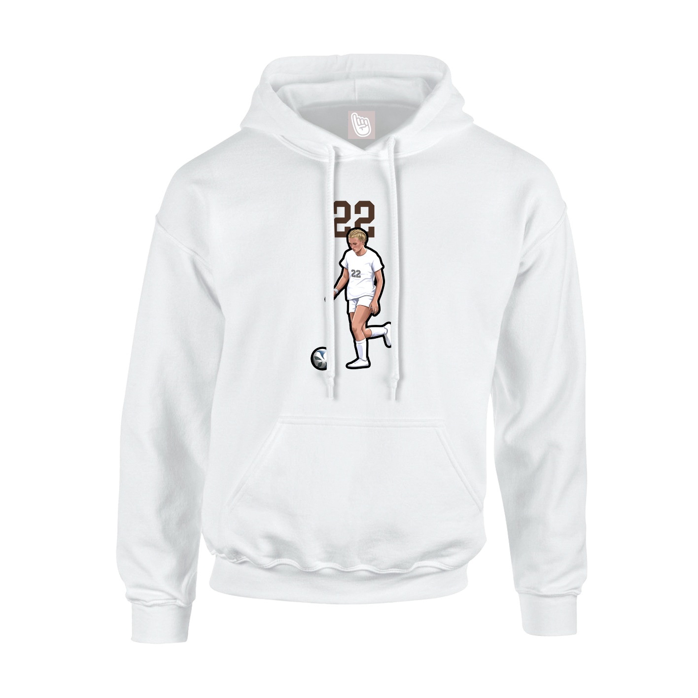 Youth Hoodie — Number Top in White