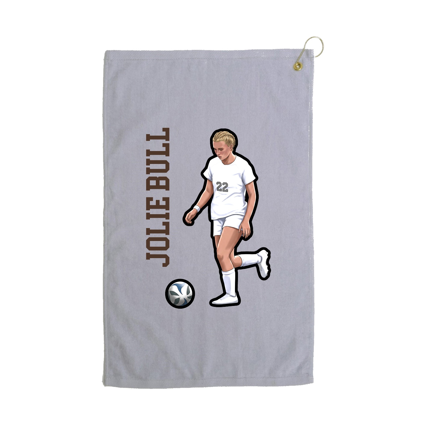 Golf Towel — Name Vertical in Grey