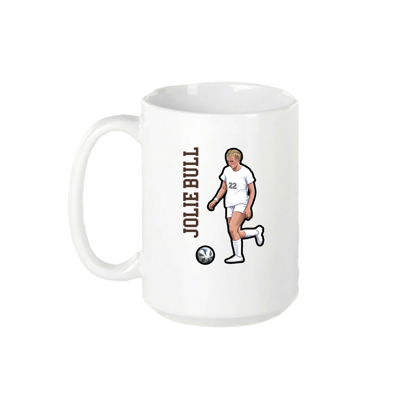 15oz Coffee Mug — Name Vertical in White