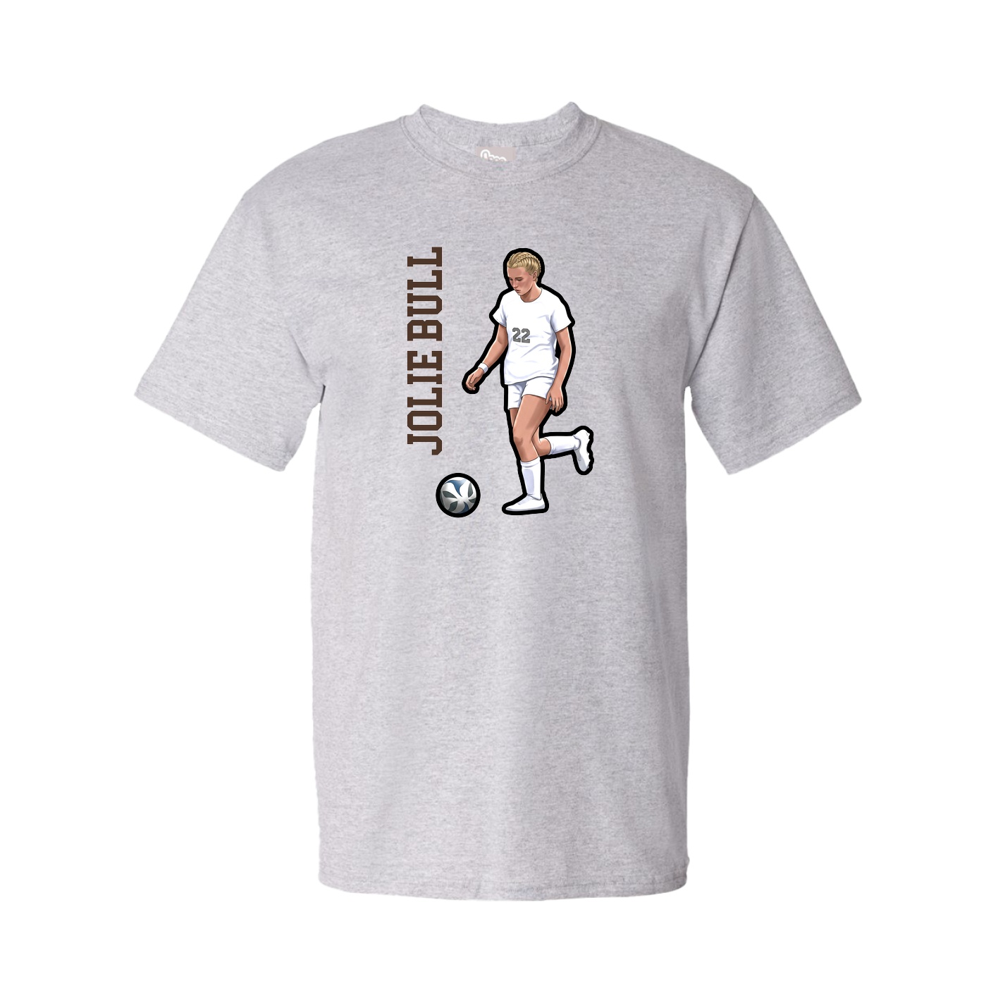 Youth Tee — Name Vertical in Grey