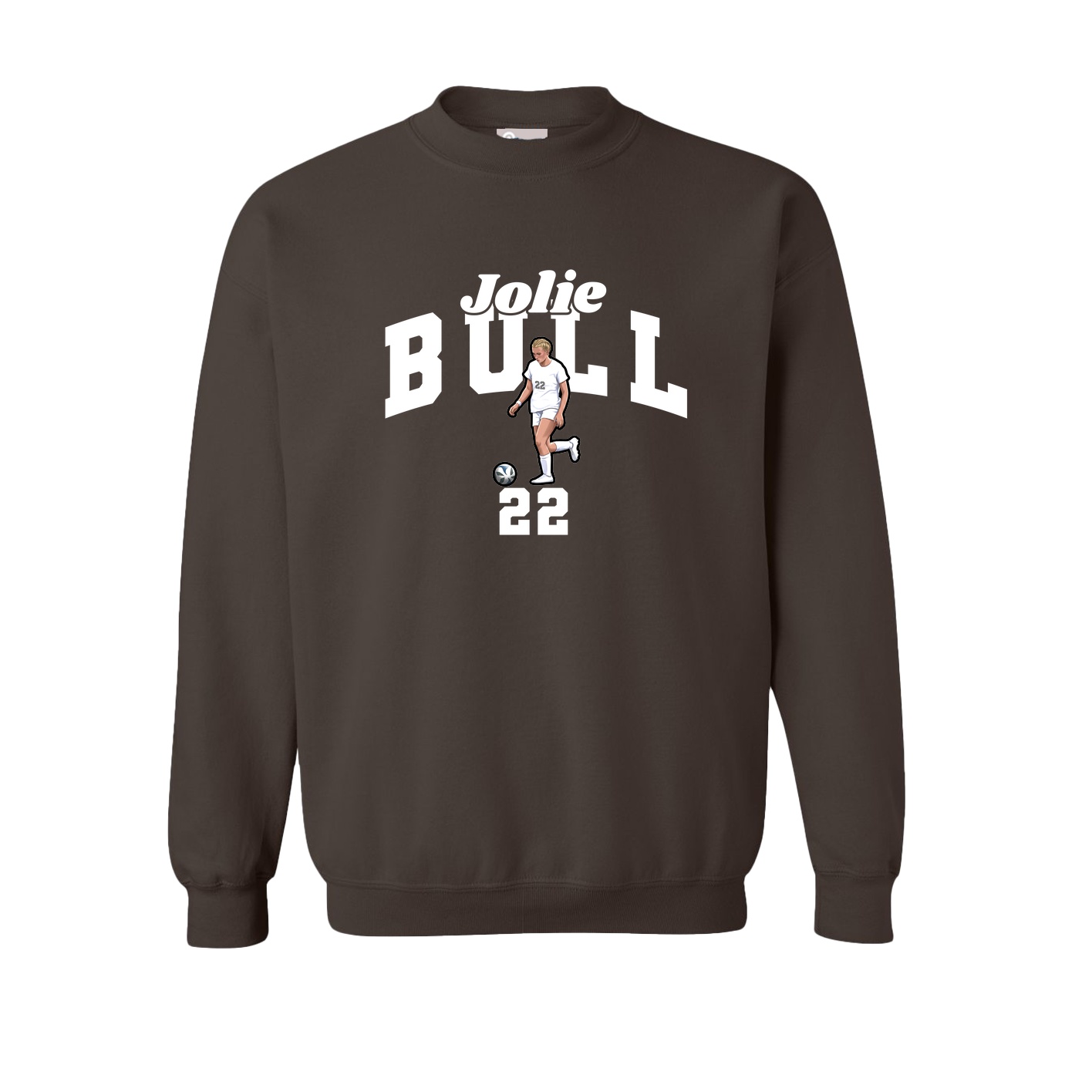 Fleece Crew — Signature Arch in Brown