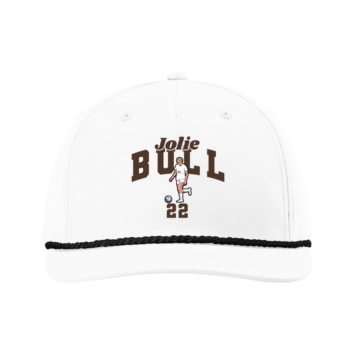 Five-Panel Classic Rope Cap — Signature Arch in White