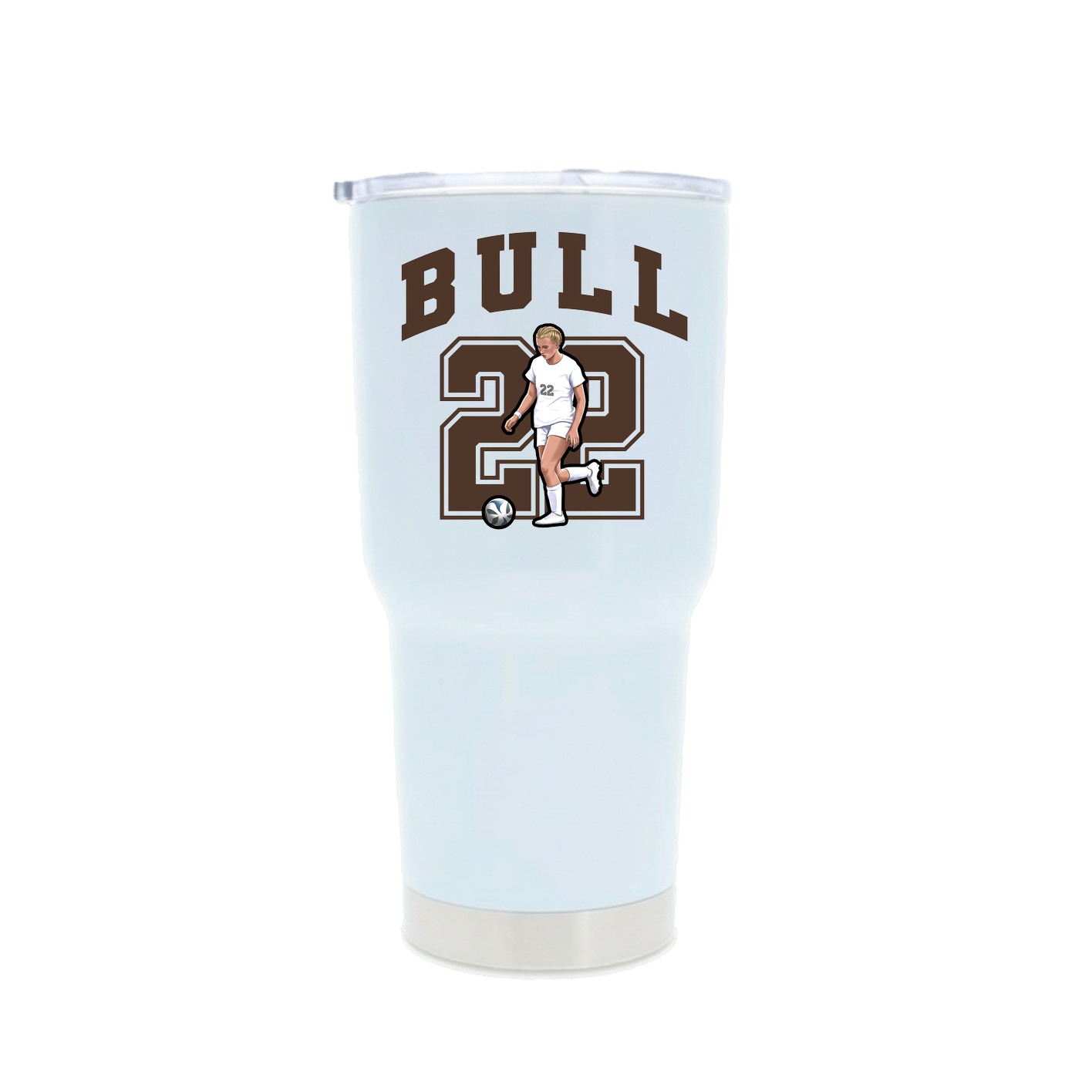 30oz Stainless Steel Tumbler — Number in White