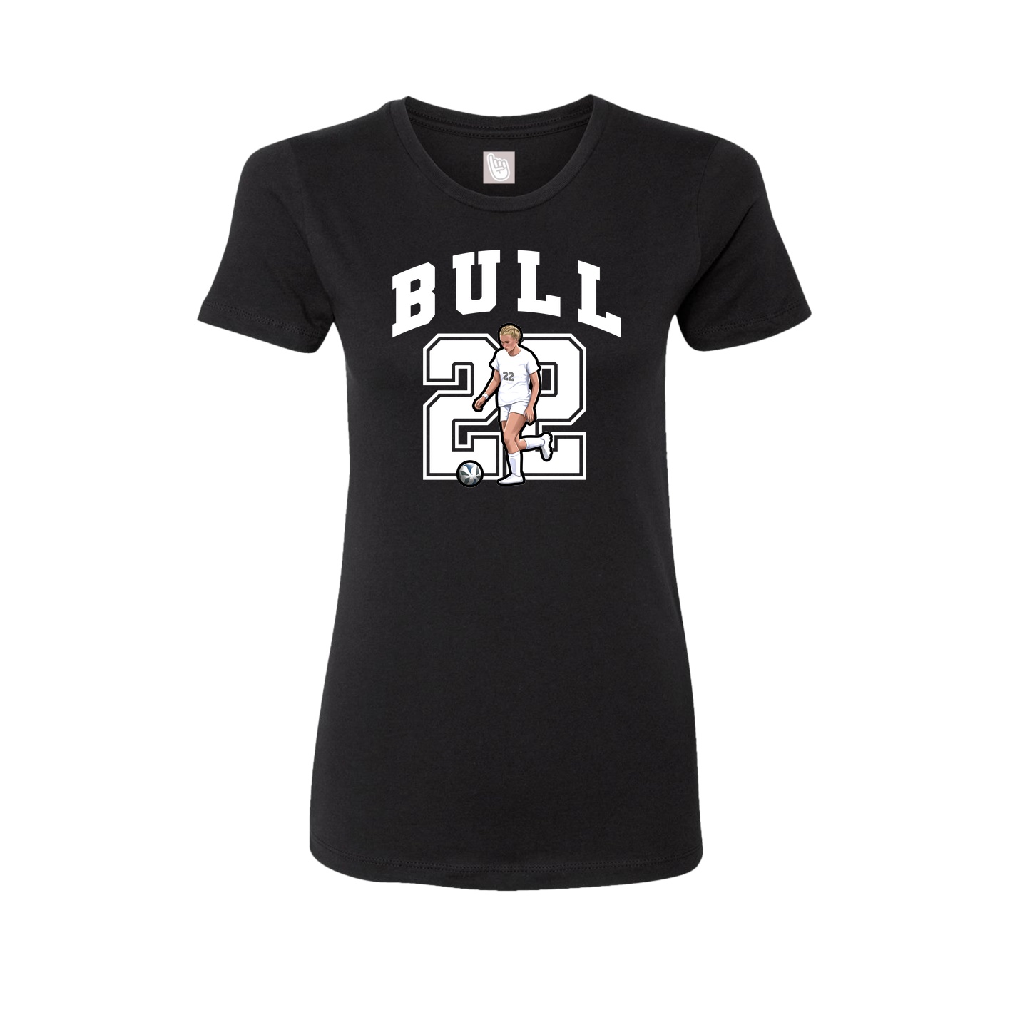 Fitted Women's Tee — Number in Black