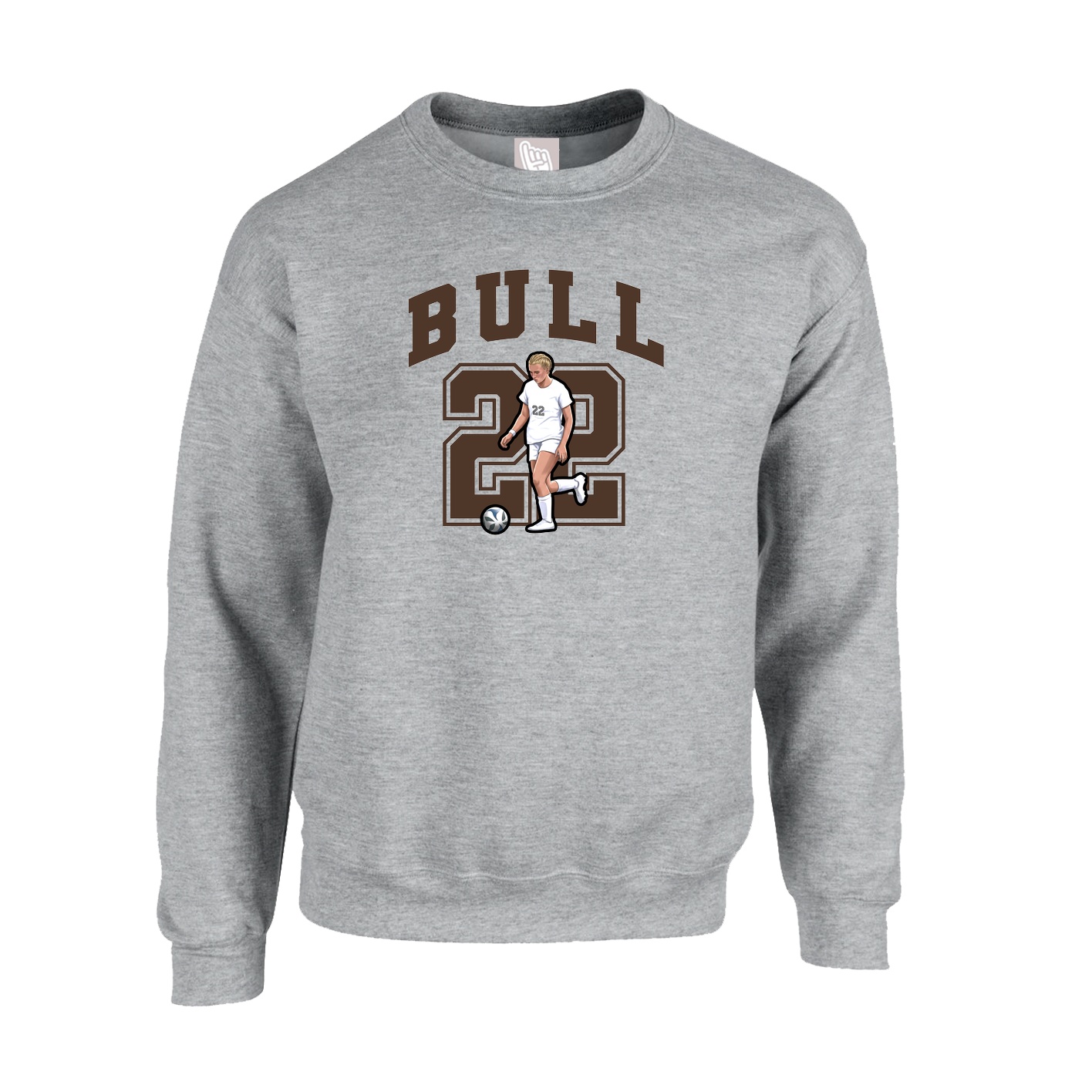 Fleece Crew — Number in Grey