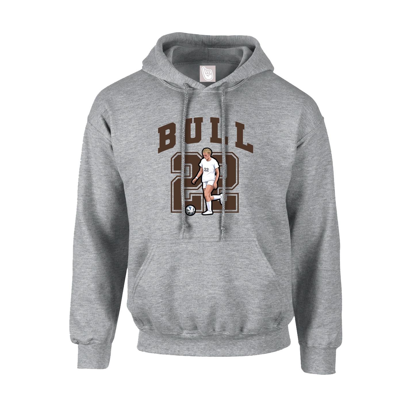 Youth Hoodie — Number in Grey
