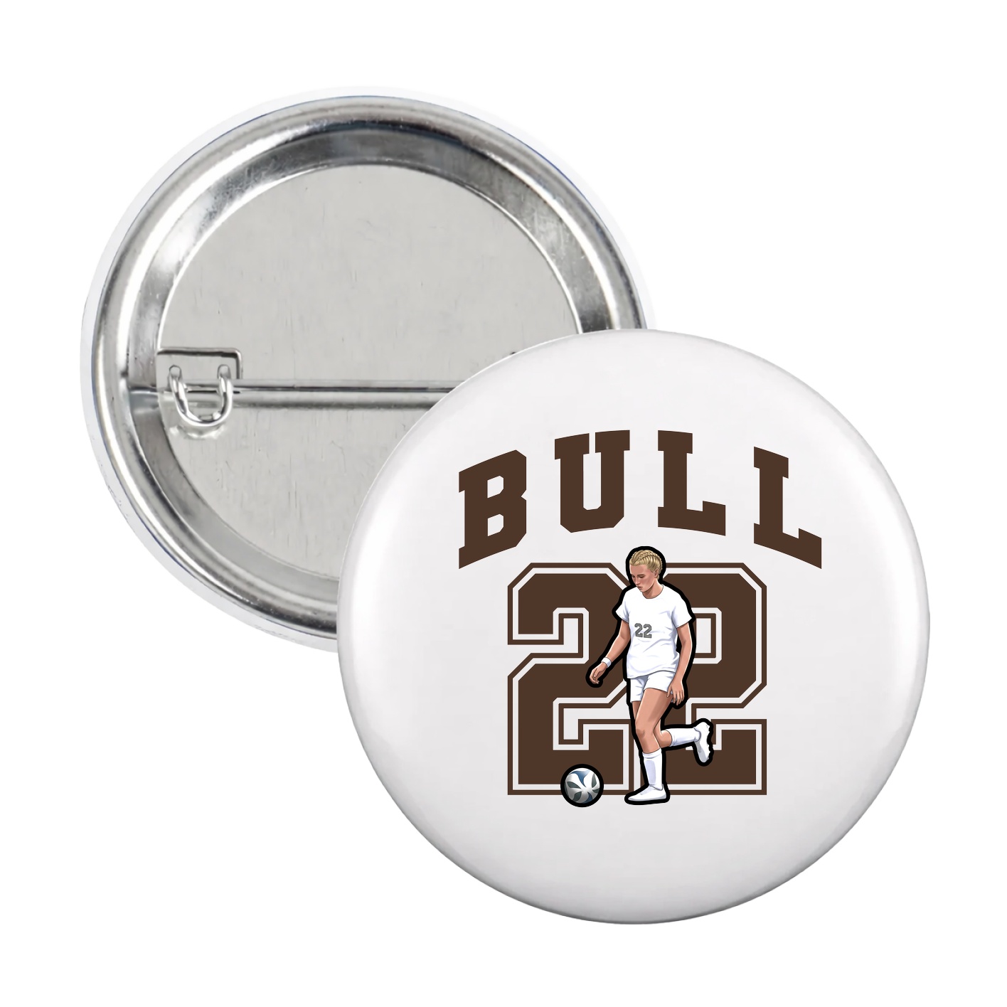 Game Day Button — Number in White