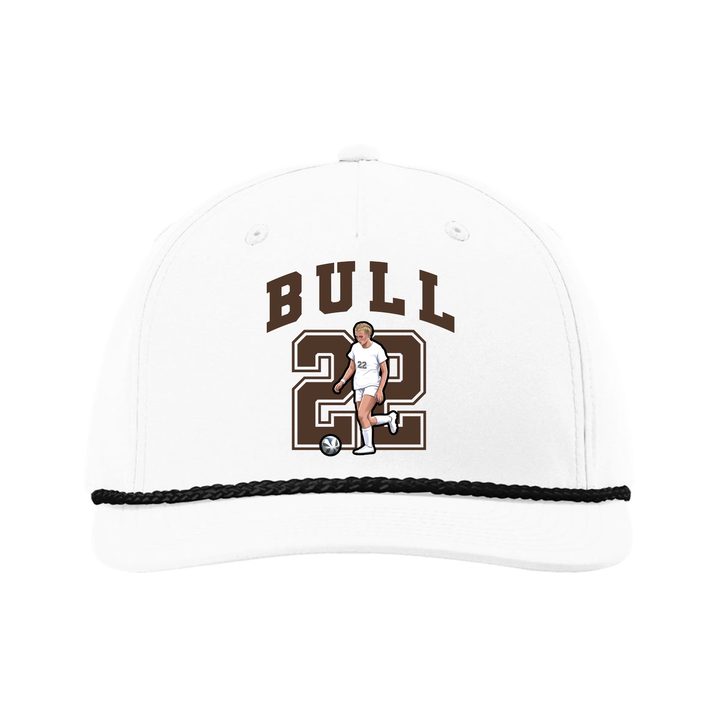 Five-Panel Classic Rope Cap — Number in White