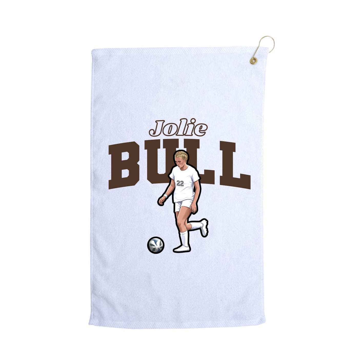 Golf Towel — Name Arch in White