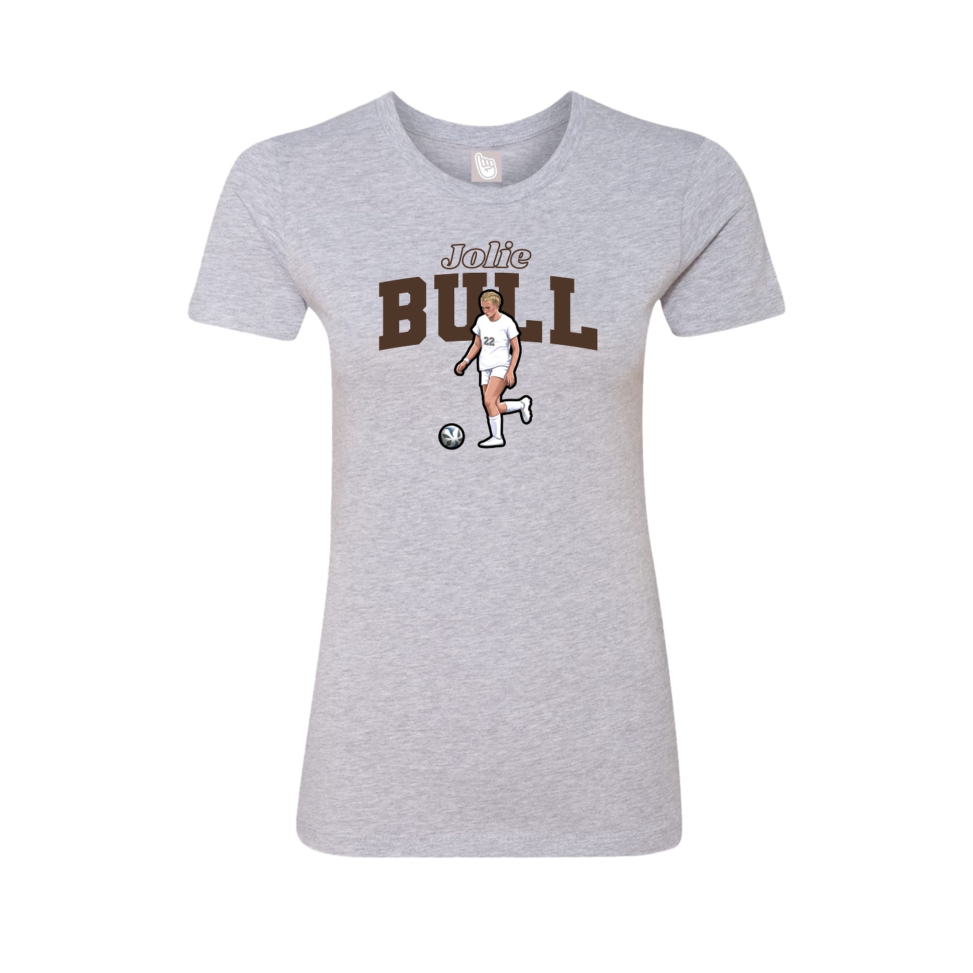 Fitted Women's Tee — Name Arch in Grey