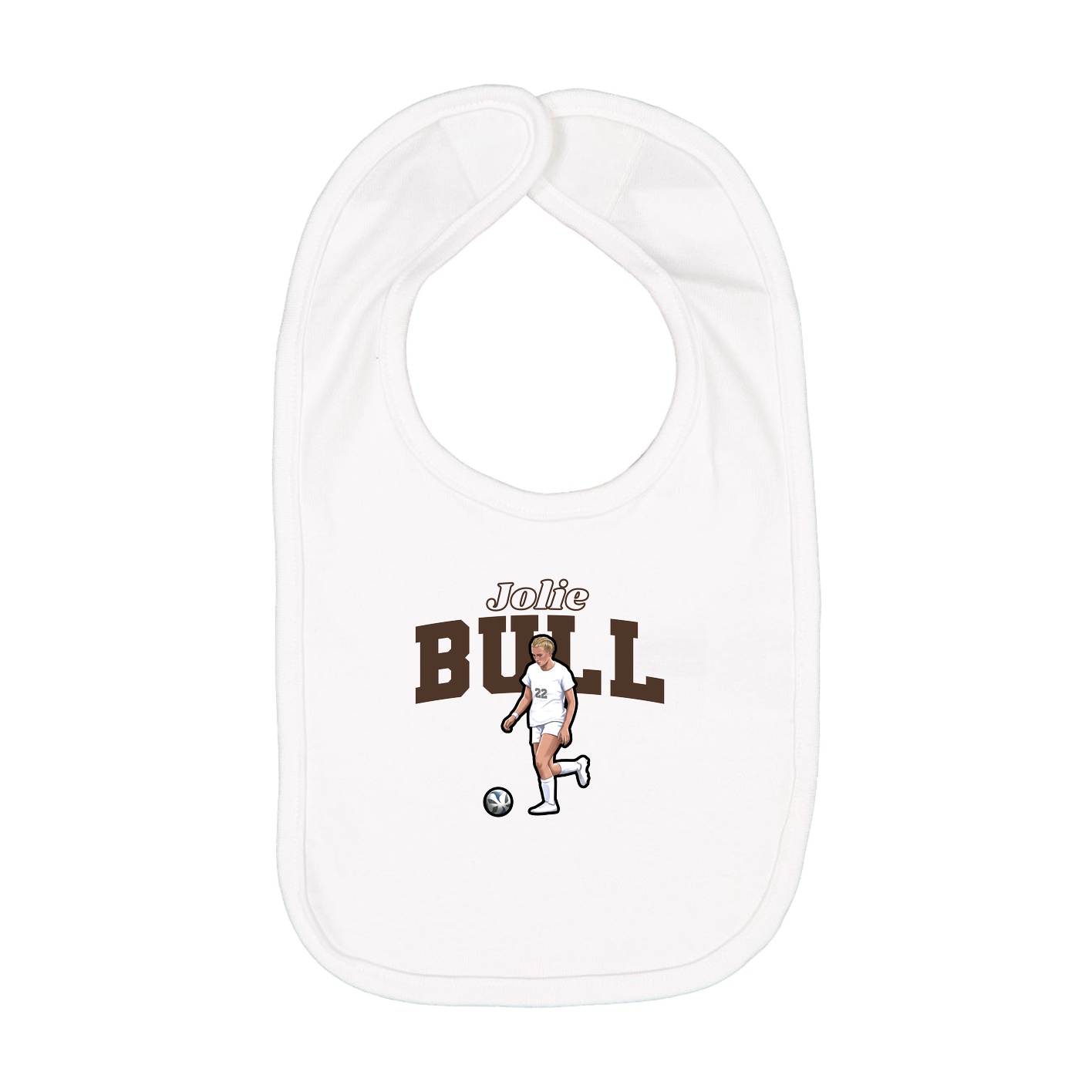 Infant Bib — Name Arch in White