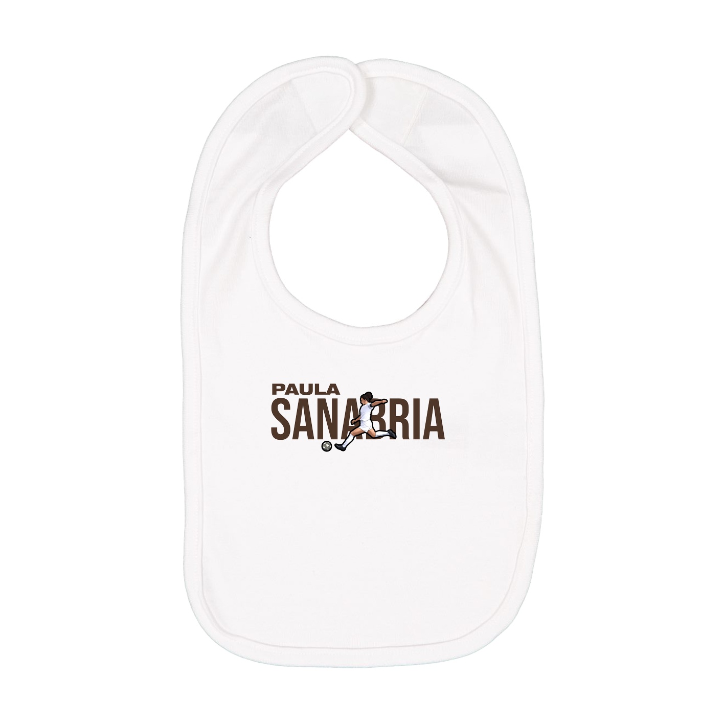 Infant Bib — Player Name in White