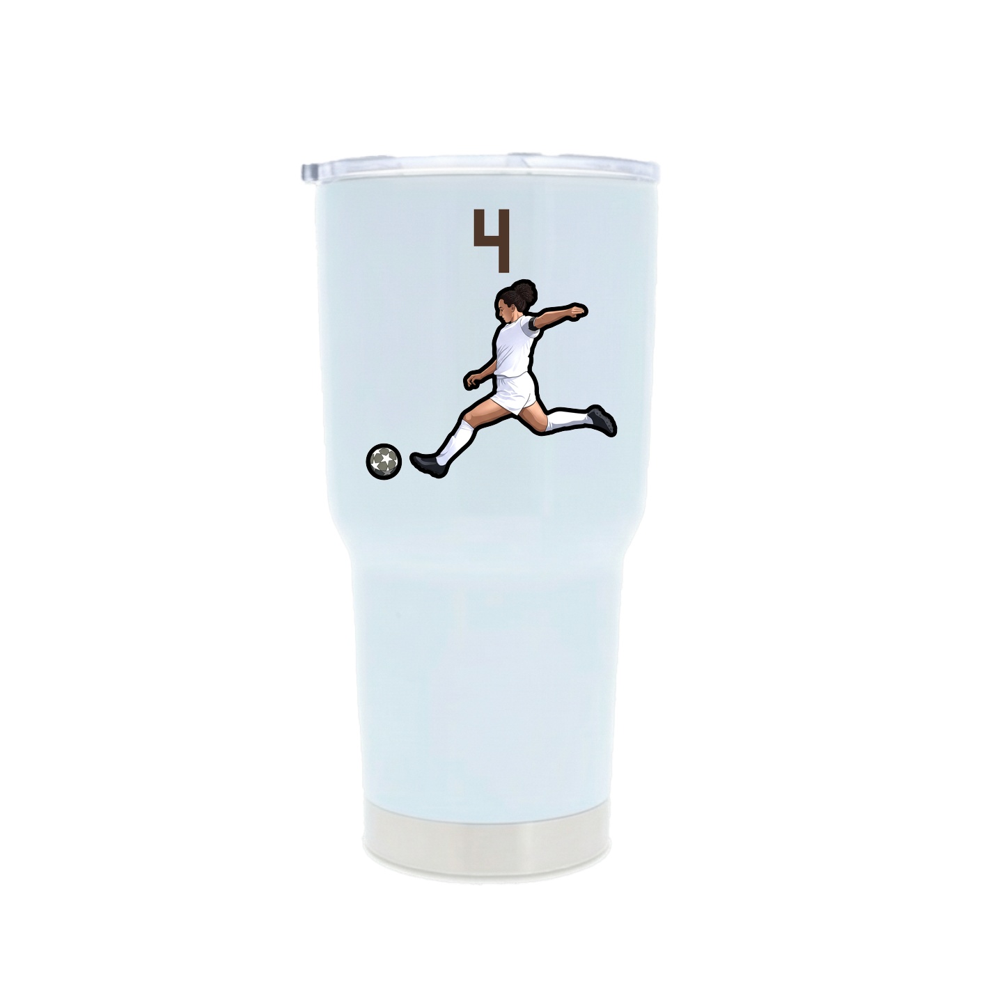 30oz Stainless Steel Tumbler — Number Top in White