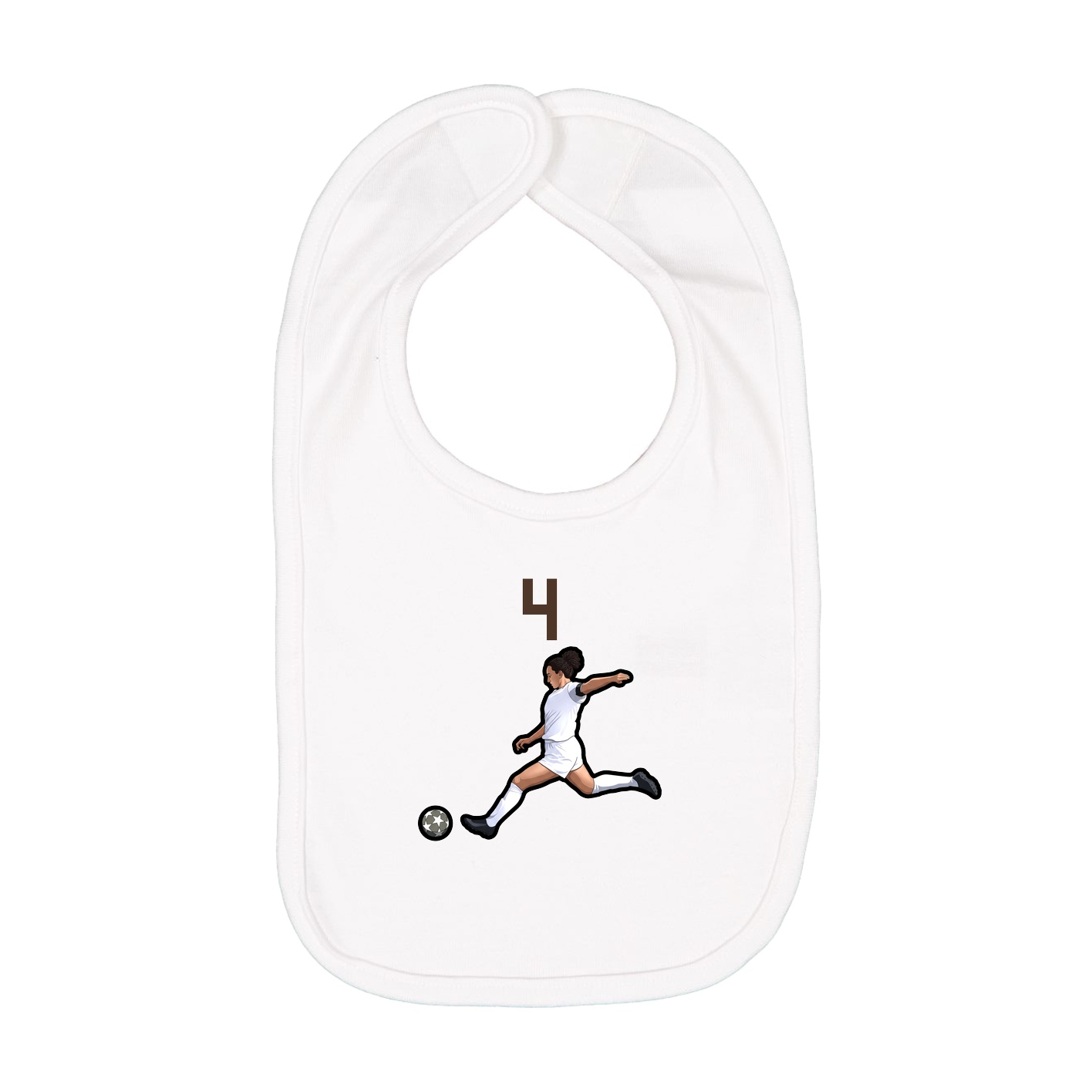 Infant Bib — Number Top in White