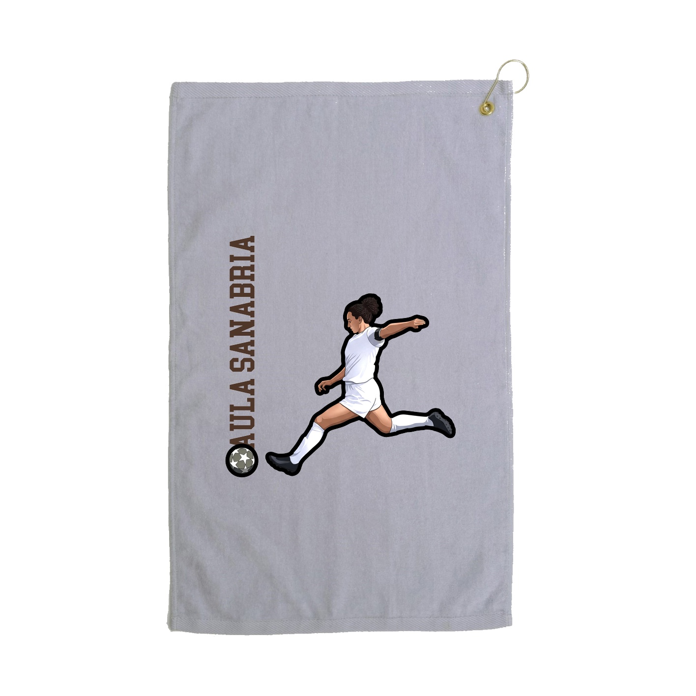 Golf Towel — Name Vertical in Grey