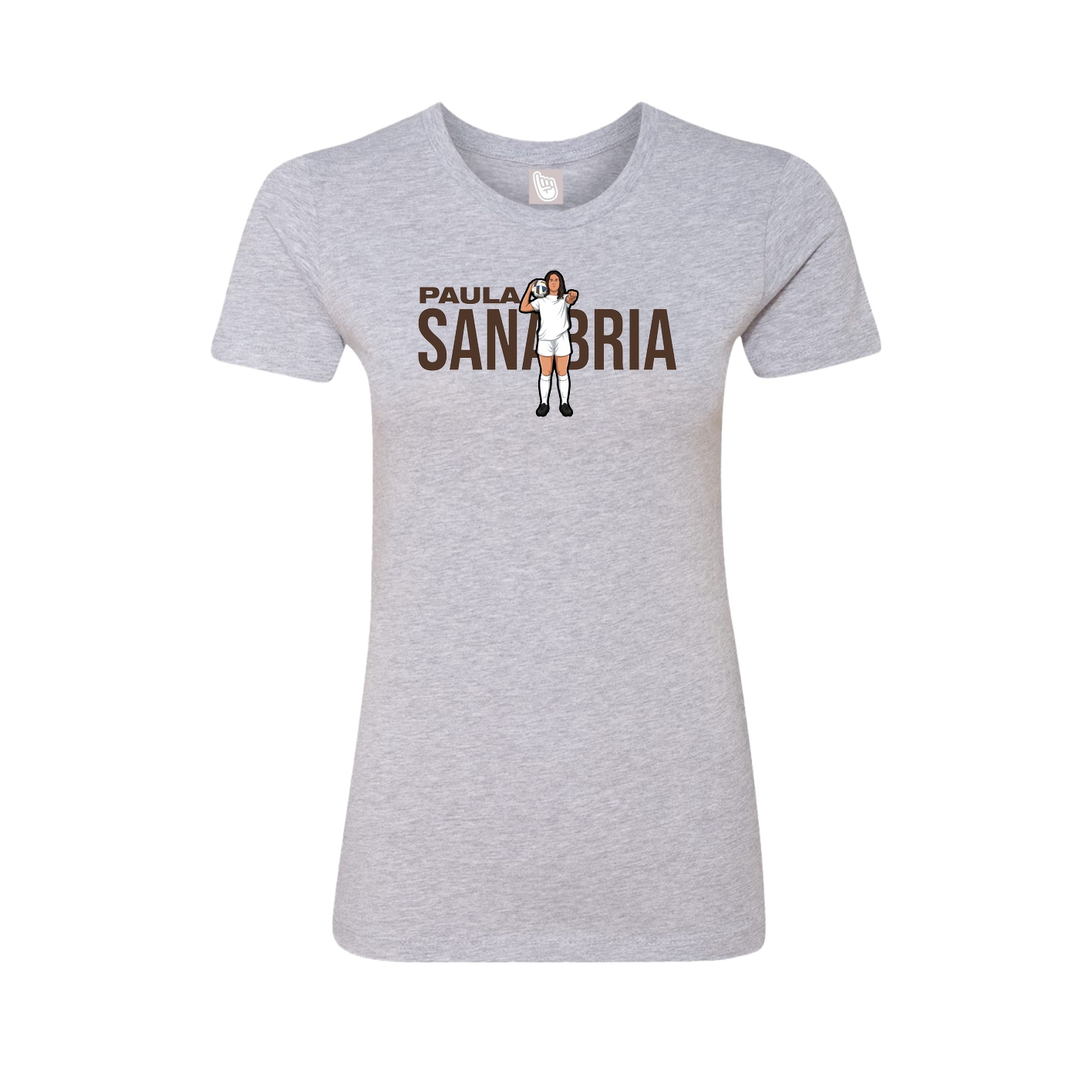 Fitted Women's Tee — Player Name in Grey