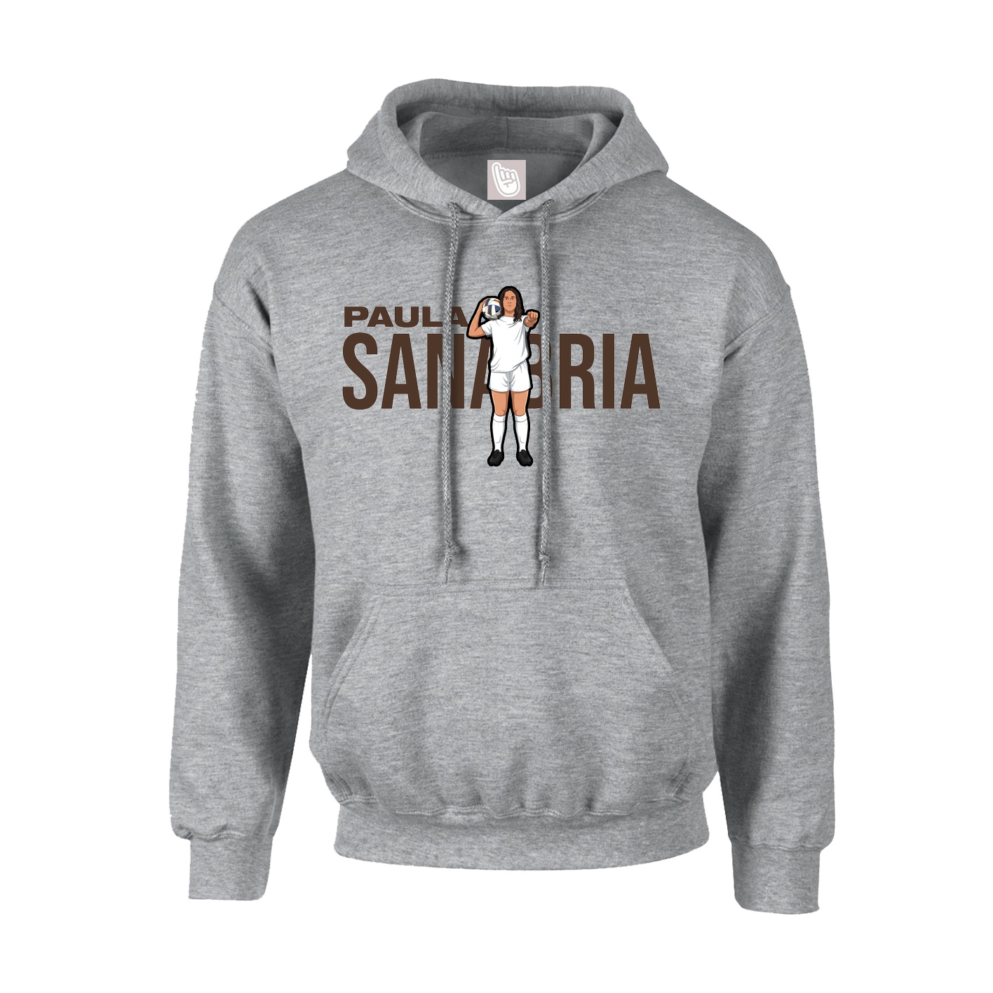 Hoodie — Player Name in Grey