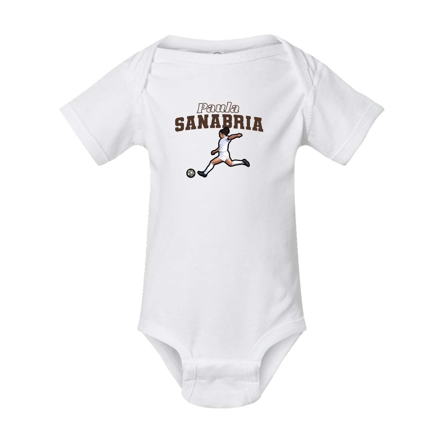 Baby Onesie — Name Arch in White