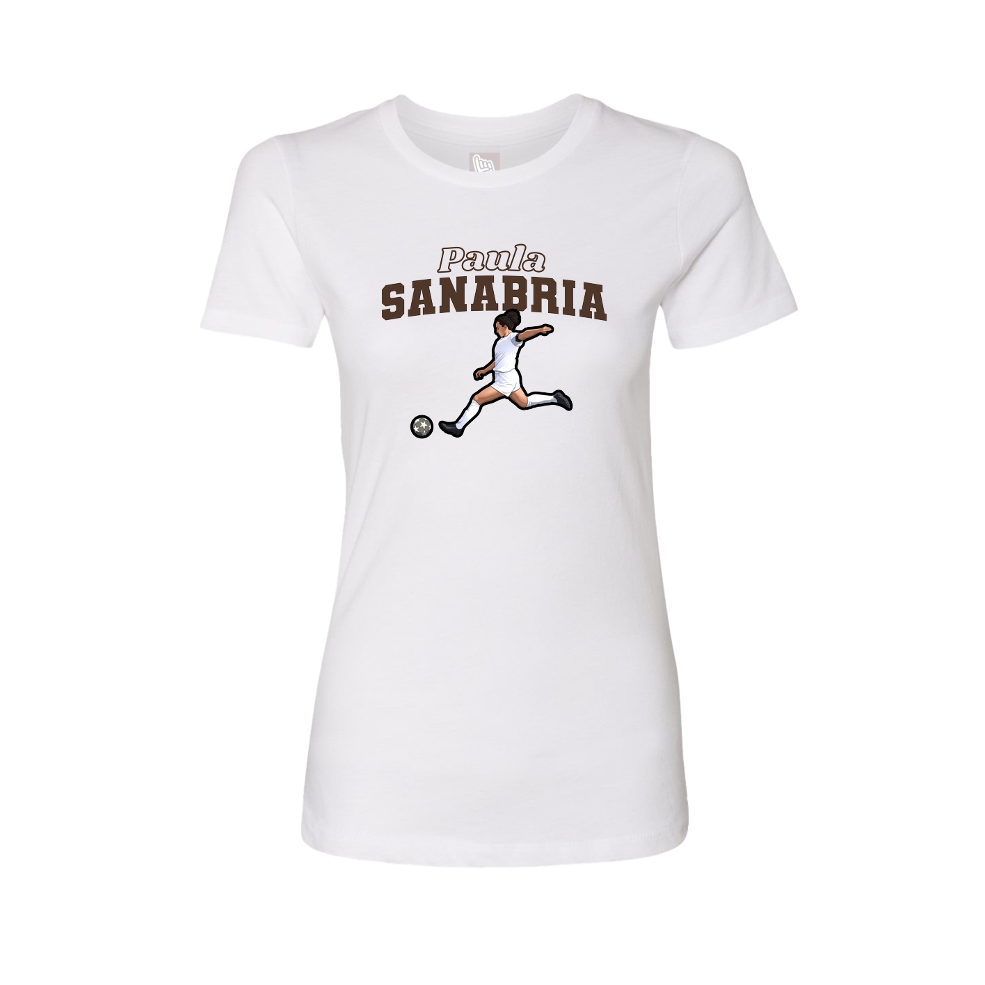 Fitted Women's Tee — Name Arch in White