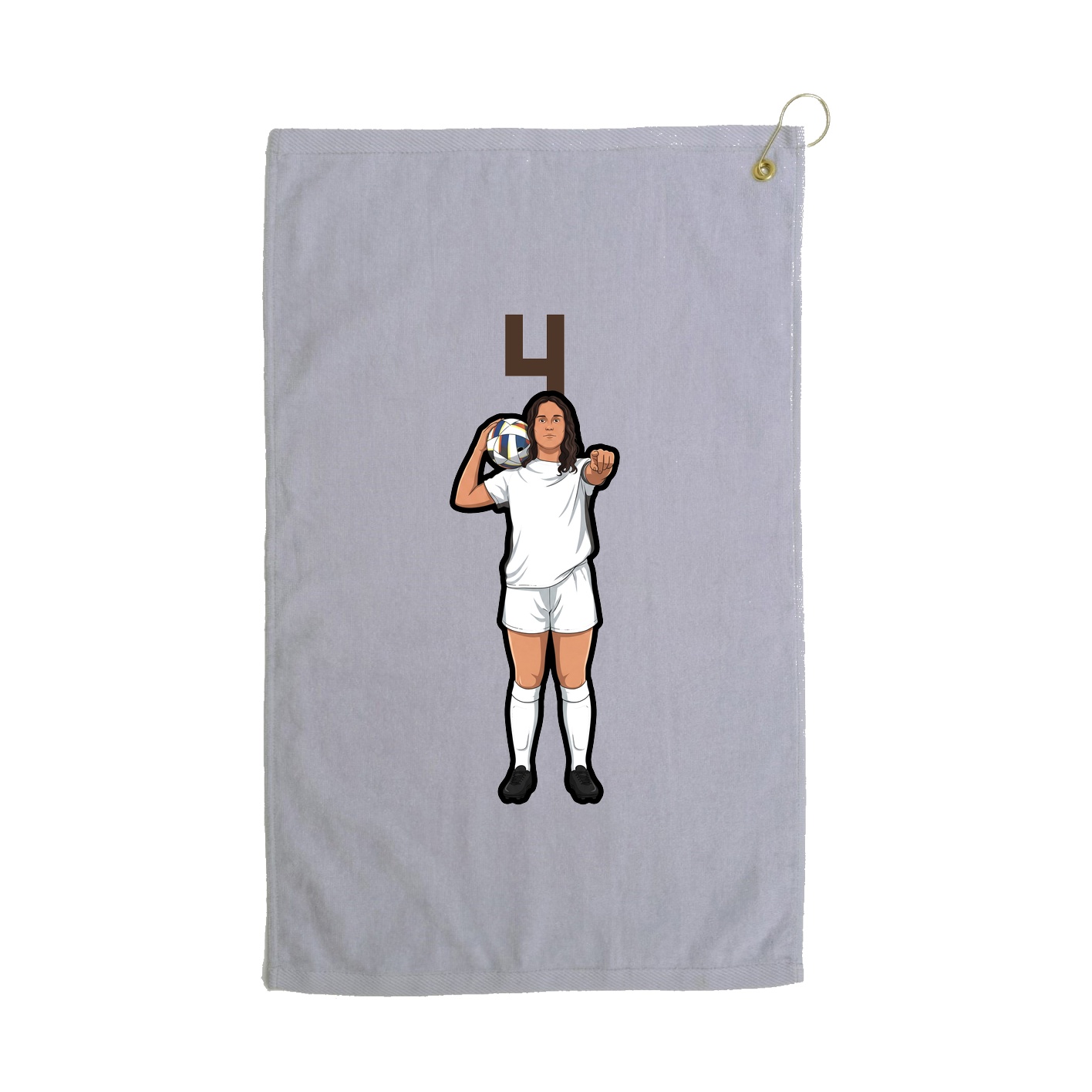 Golf Towel — Number Top in Grey