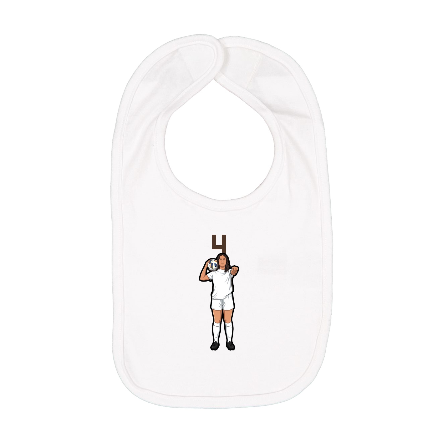 Infant Bib — Number Top in White