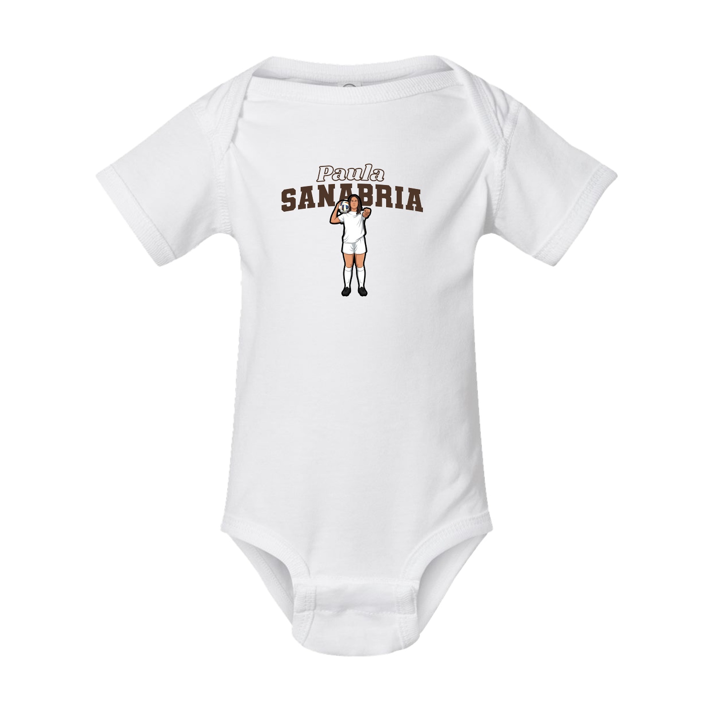 Baby Onesie — Name Arch in White