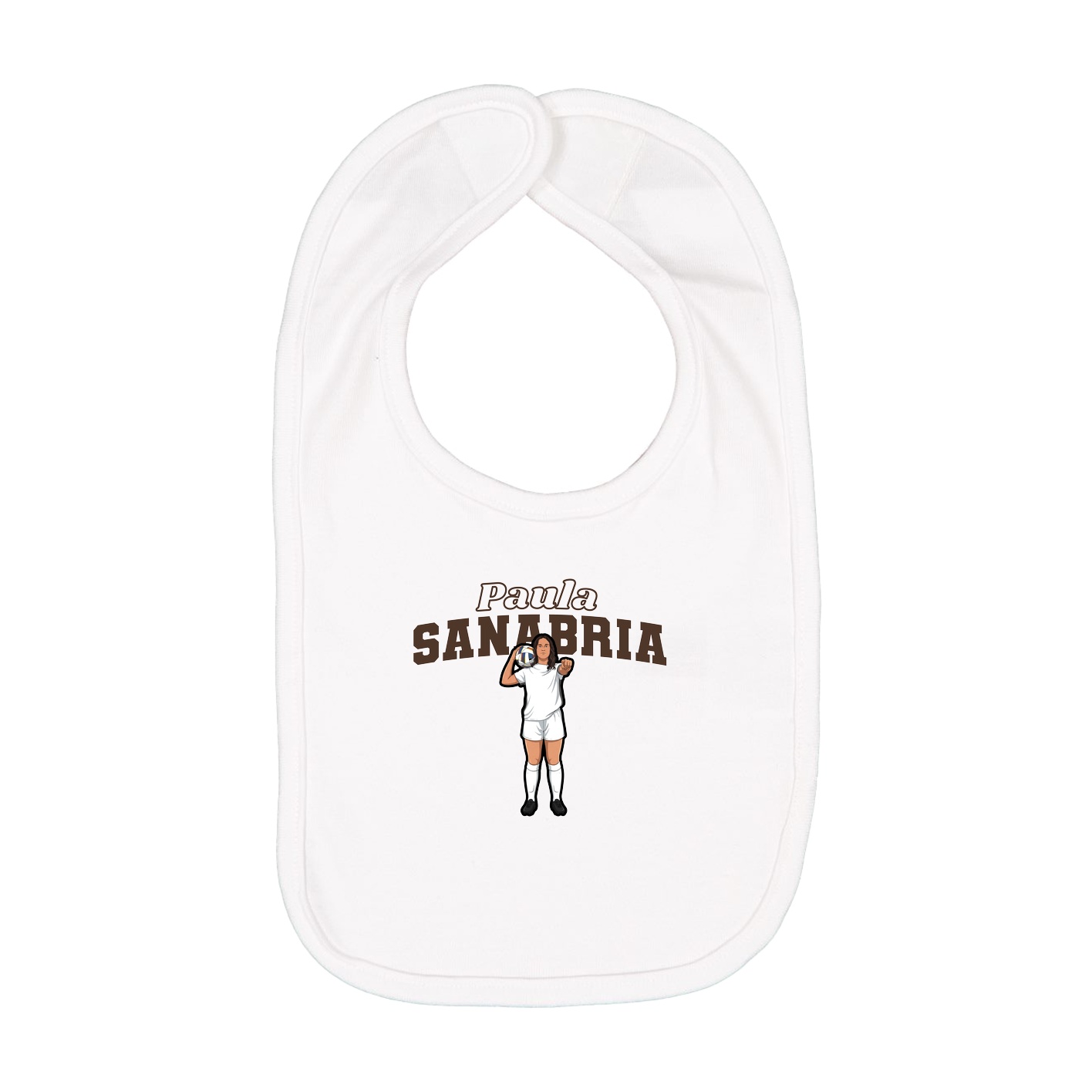 Infant Bib — Name Arch in White