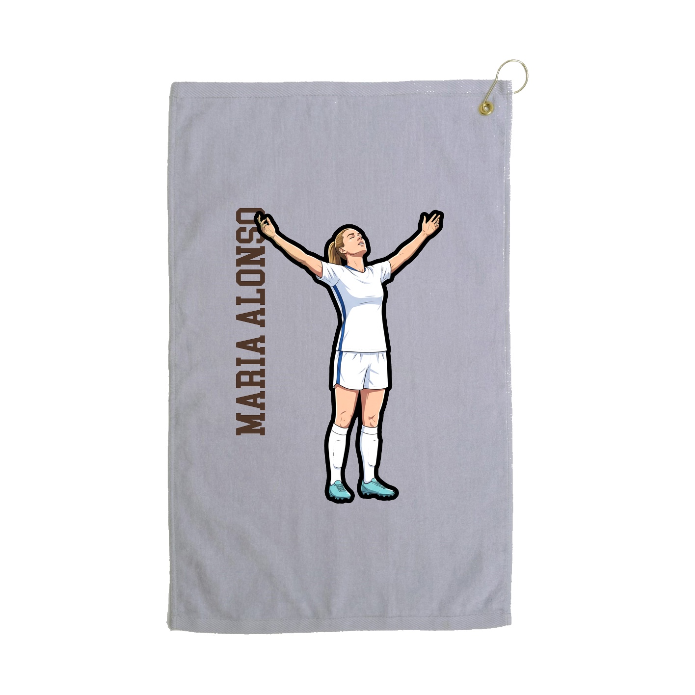 Golf Towel — Name Vertical in Grey