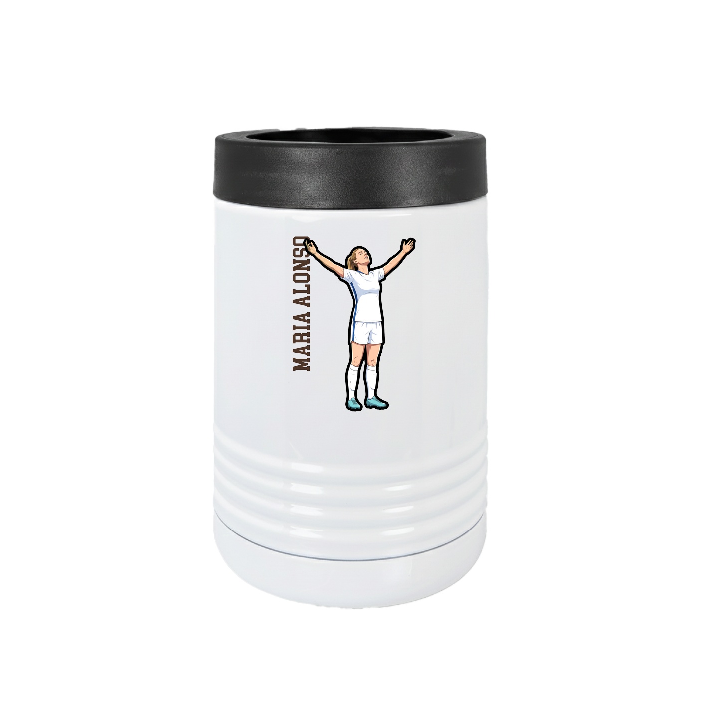 Beverage Holder — Name Vertical in White