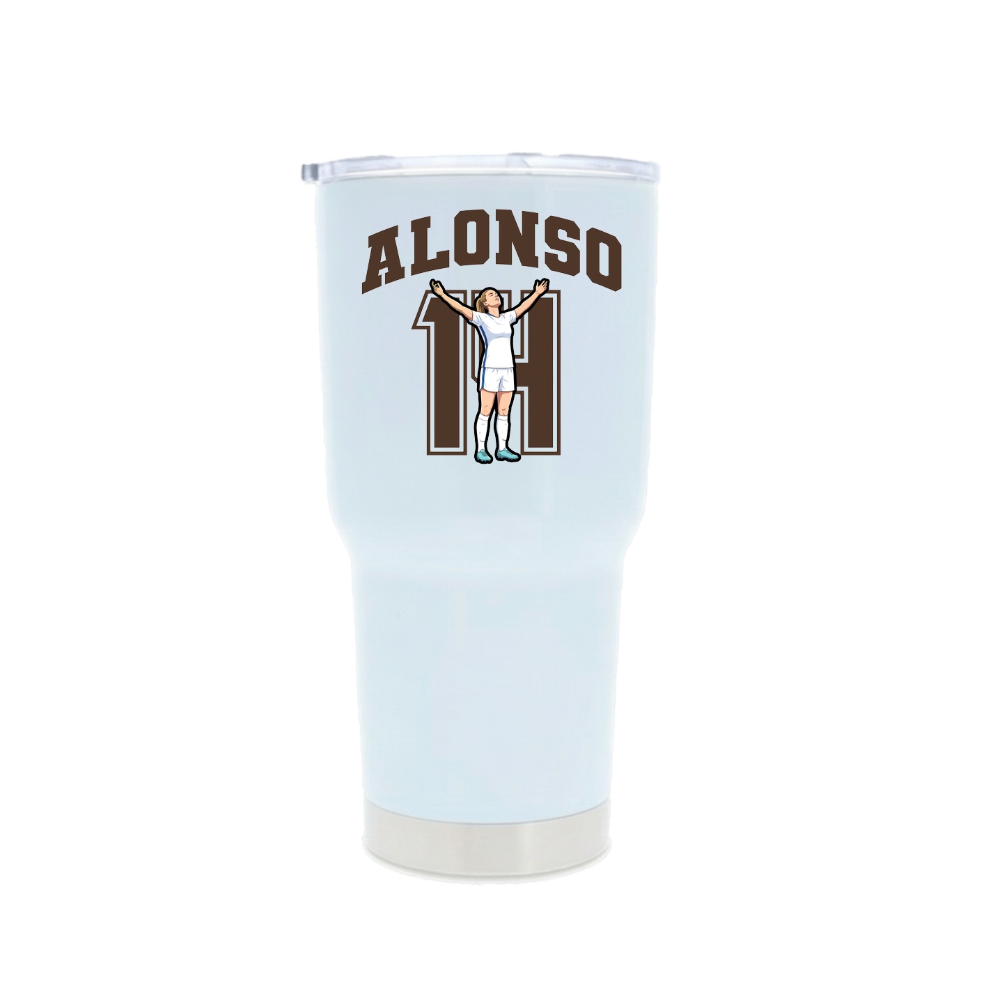 30oz Stainless Steel Tumbler — Number in White