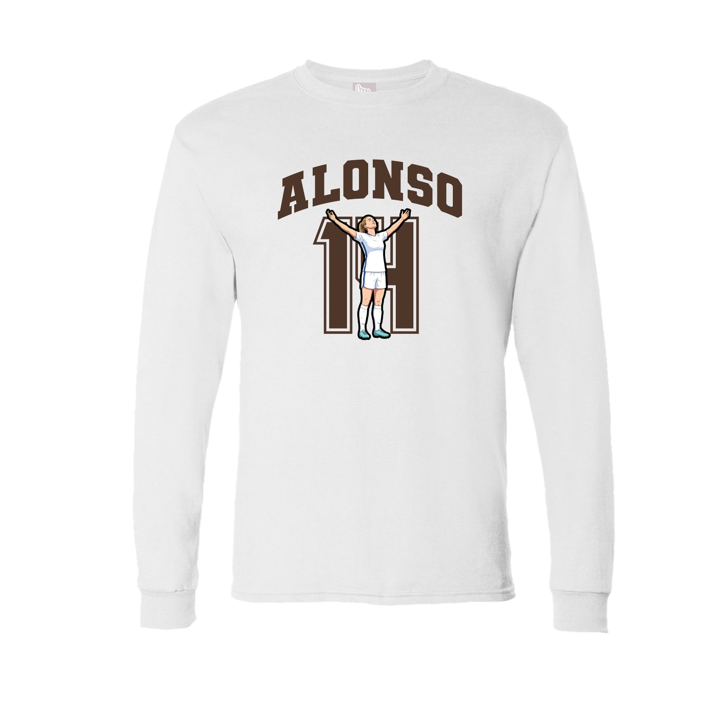 Long Sleeve Tee — Number in White