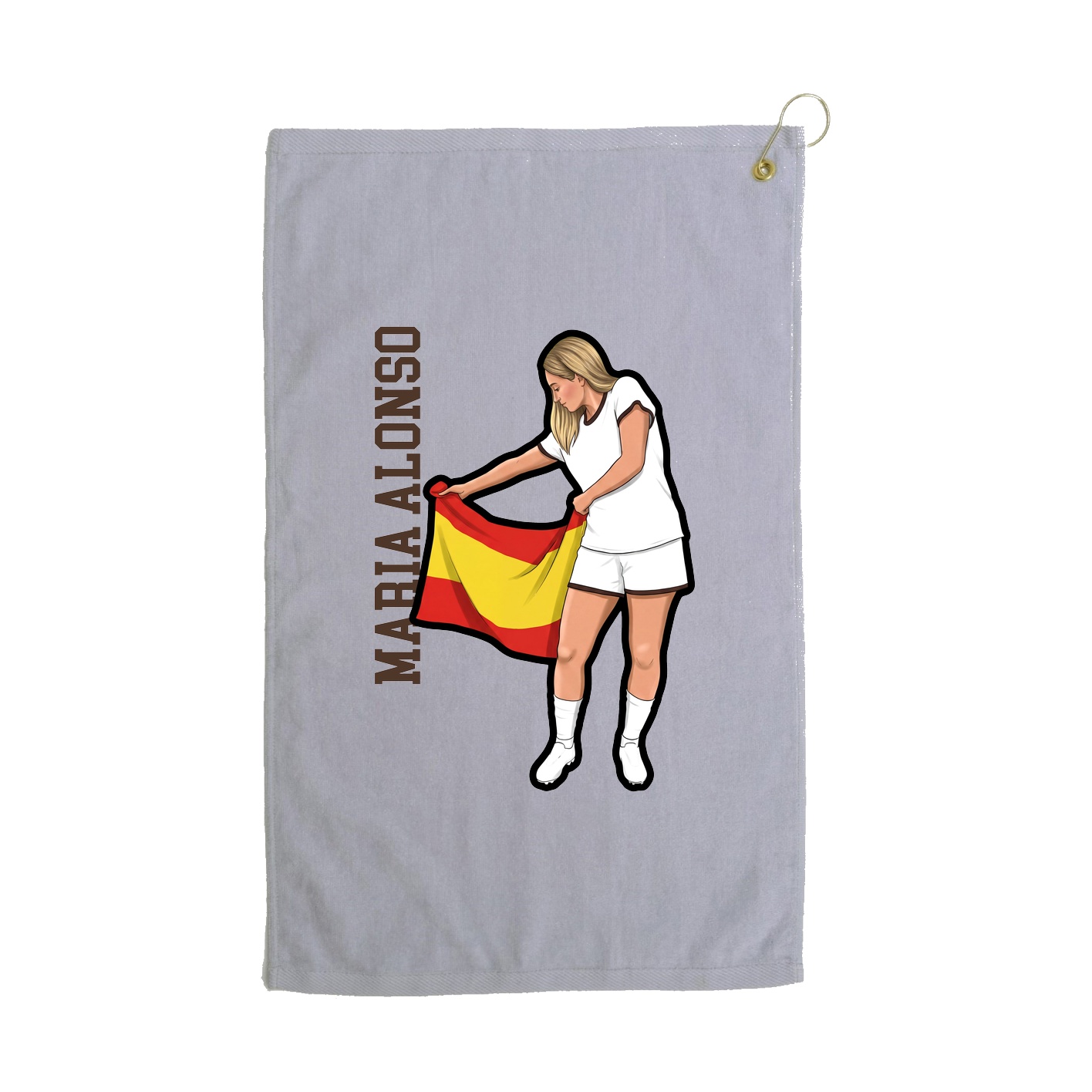 Golf Towel — Name Vertical in Grey