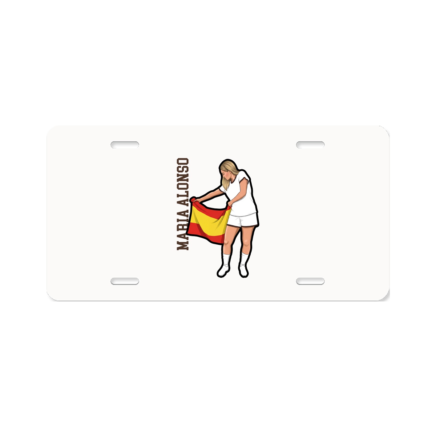 License Plate — Name Vertical in Classic