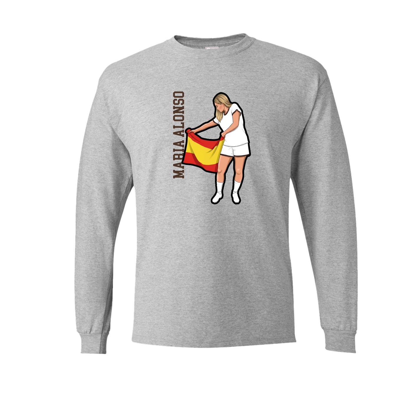 Long Sleeve Tee — Name Vertical in Grey