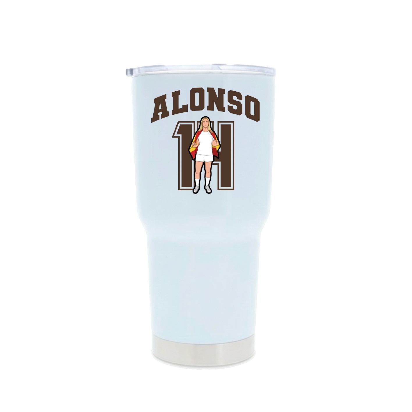 30oz Stainless Steel Tumbler — Number in White