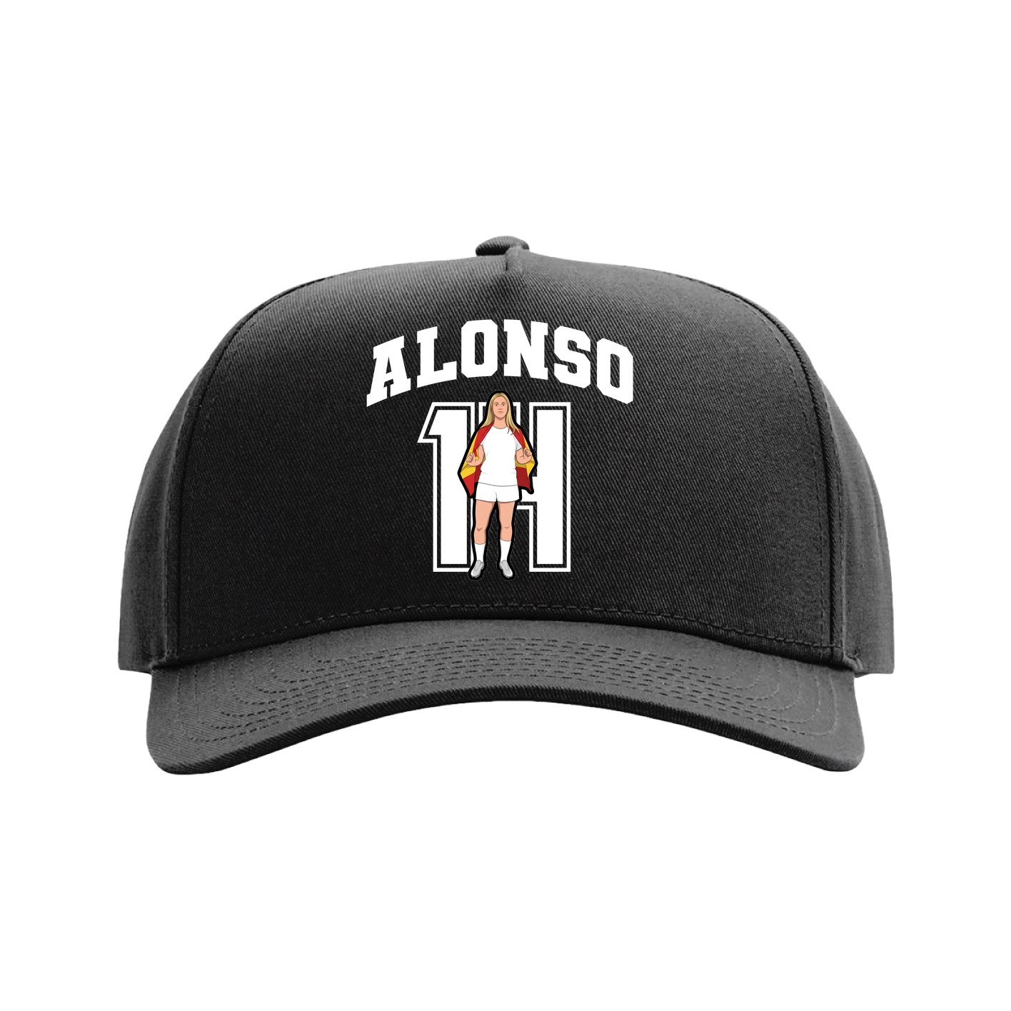 Full Fabric Five-Panel Champ Cap — Number in Black