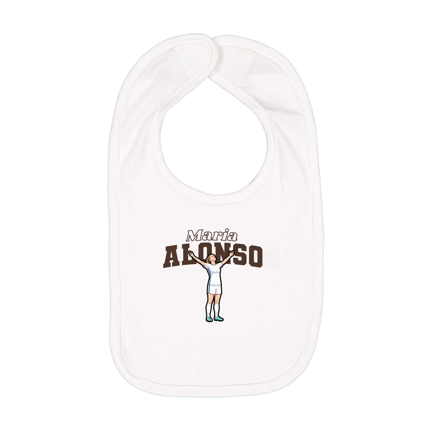 Infant Bib — Name Arch in White