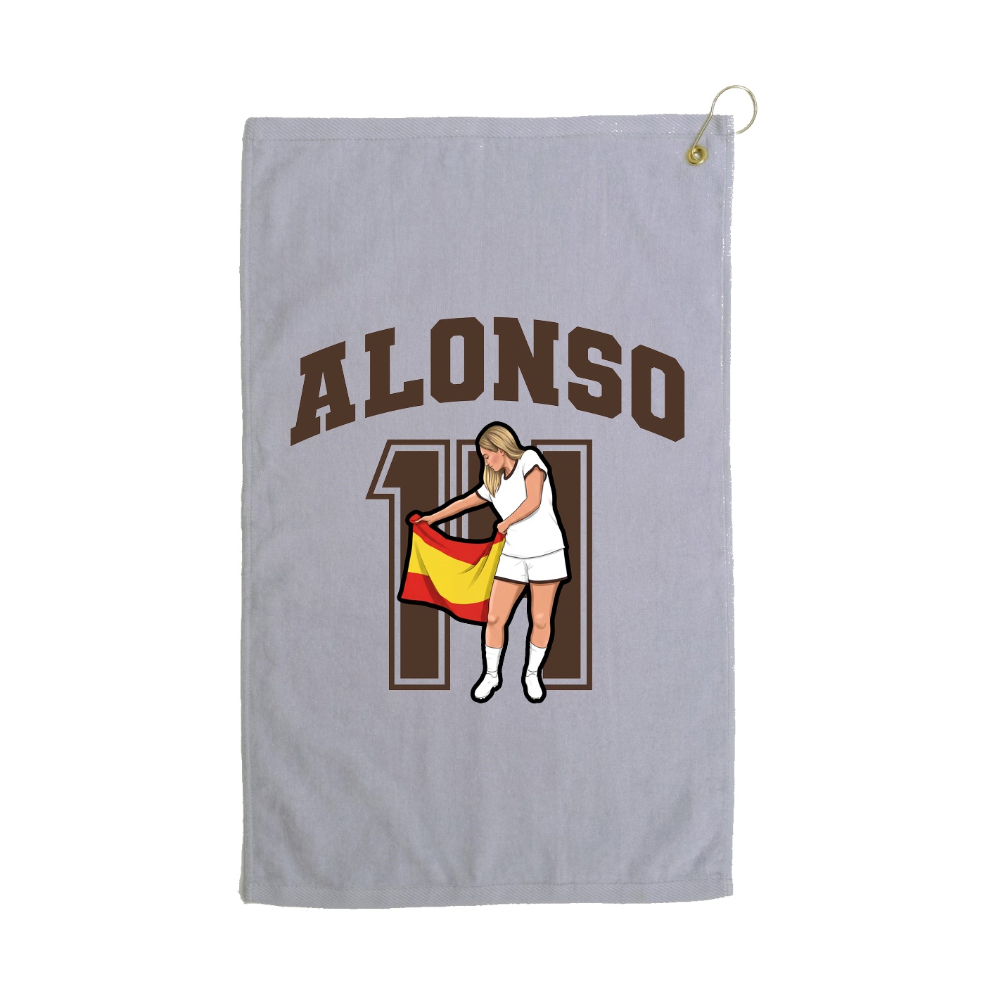 Golf Towel — Number in Grey