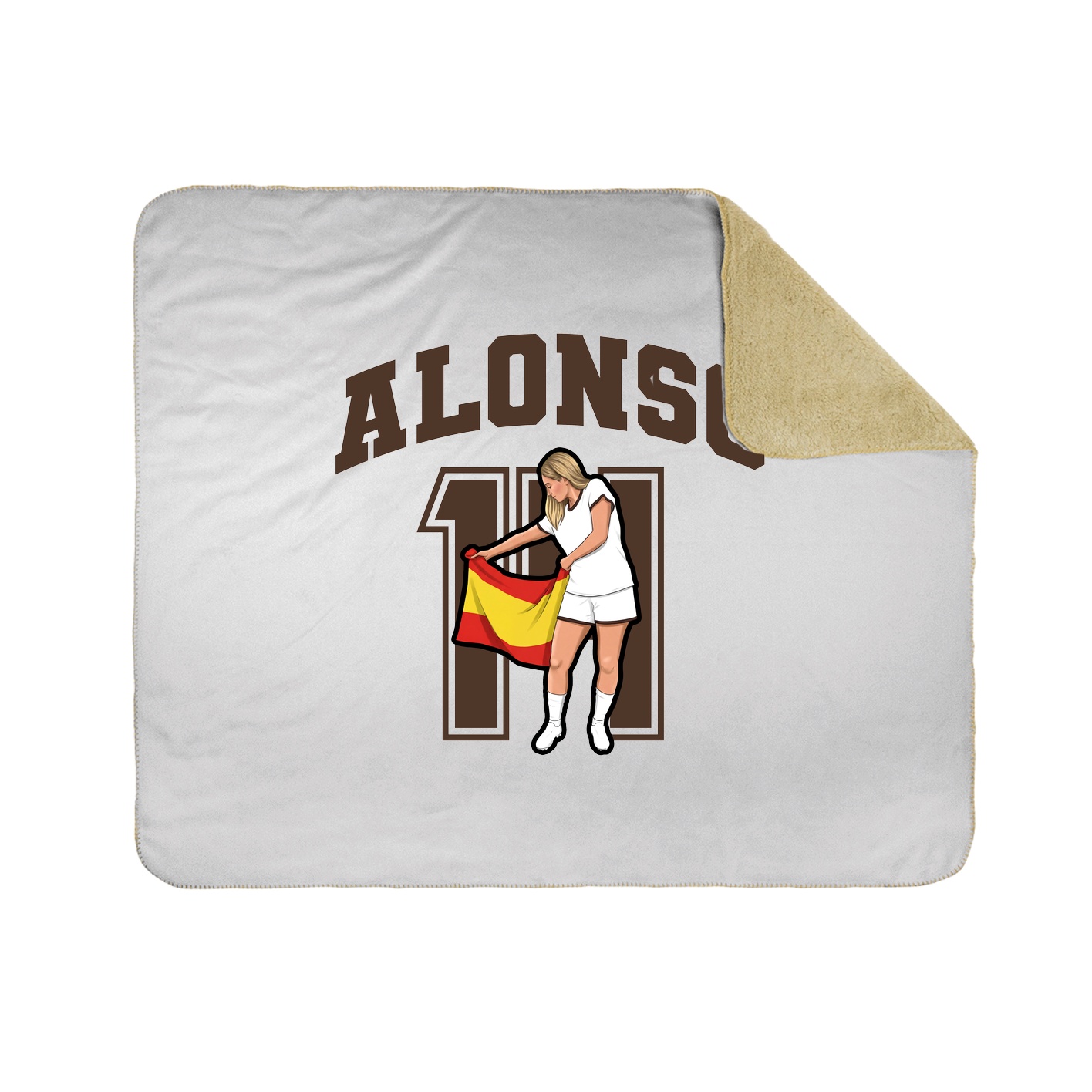 Throw Blanket — Number in White