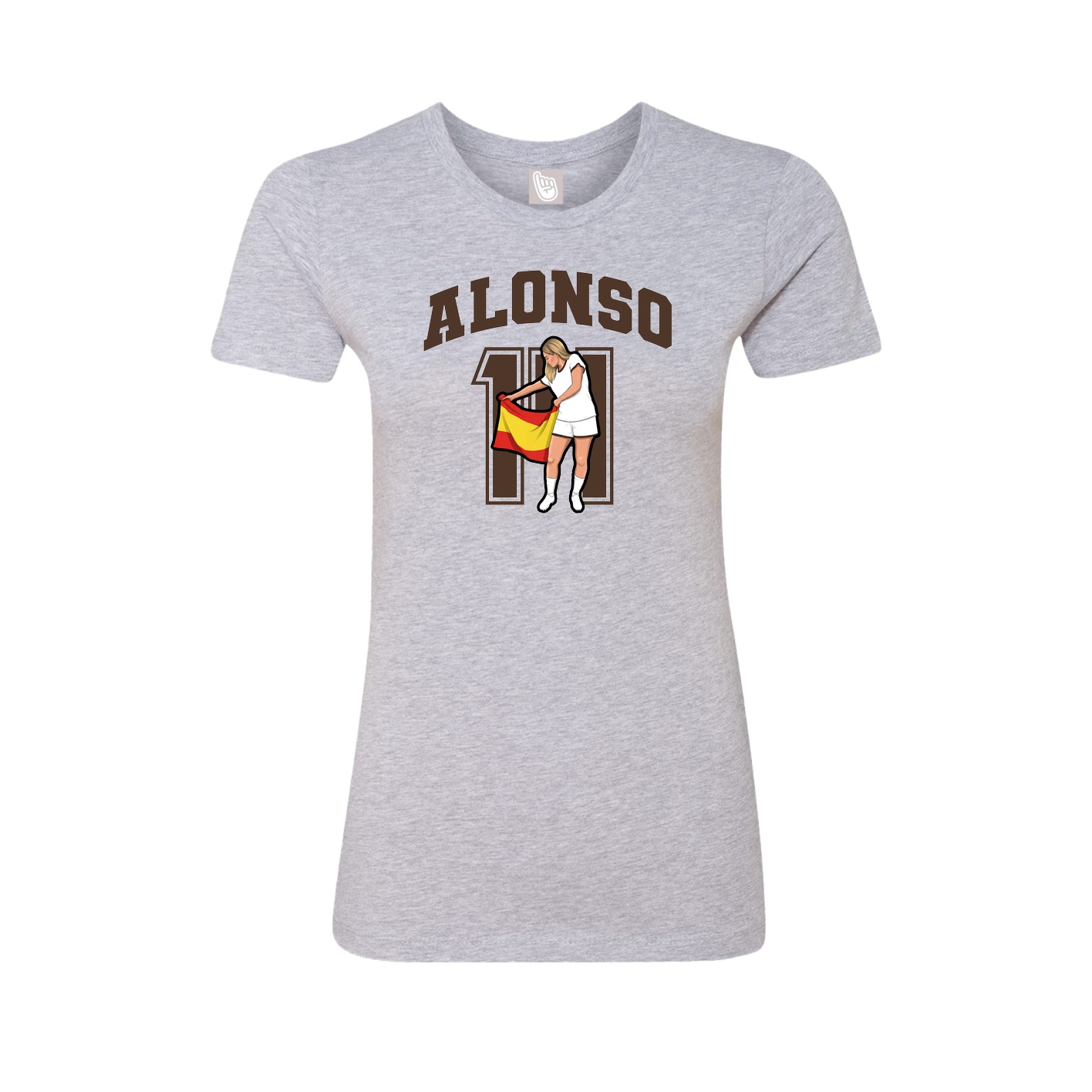 Fitted Women's Tee — Number in Grey