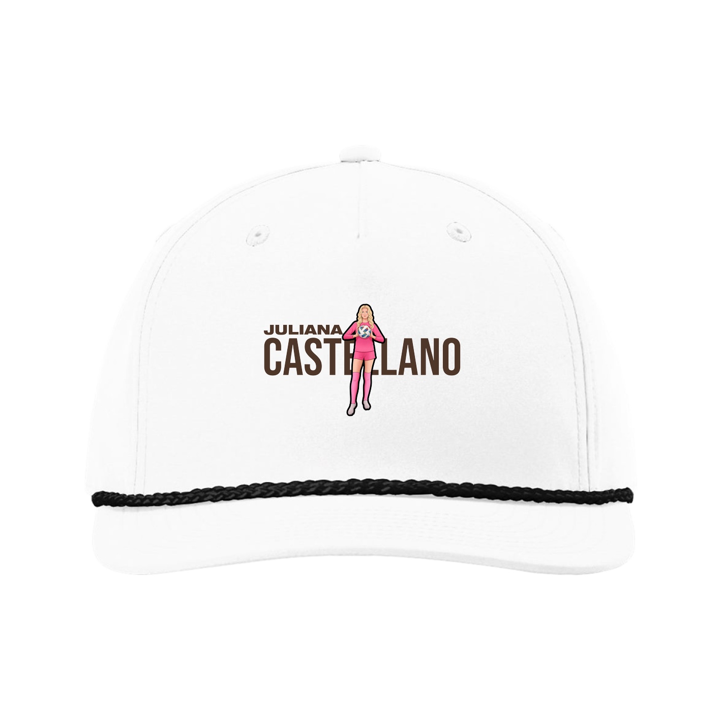 Five-Panel Classic Rope Cap — Player Name in White