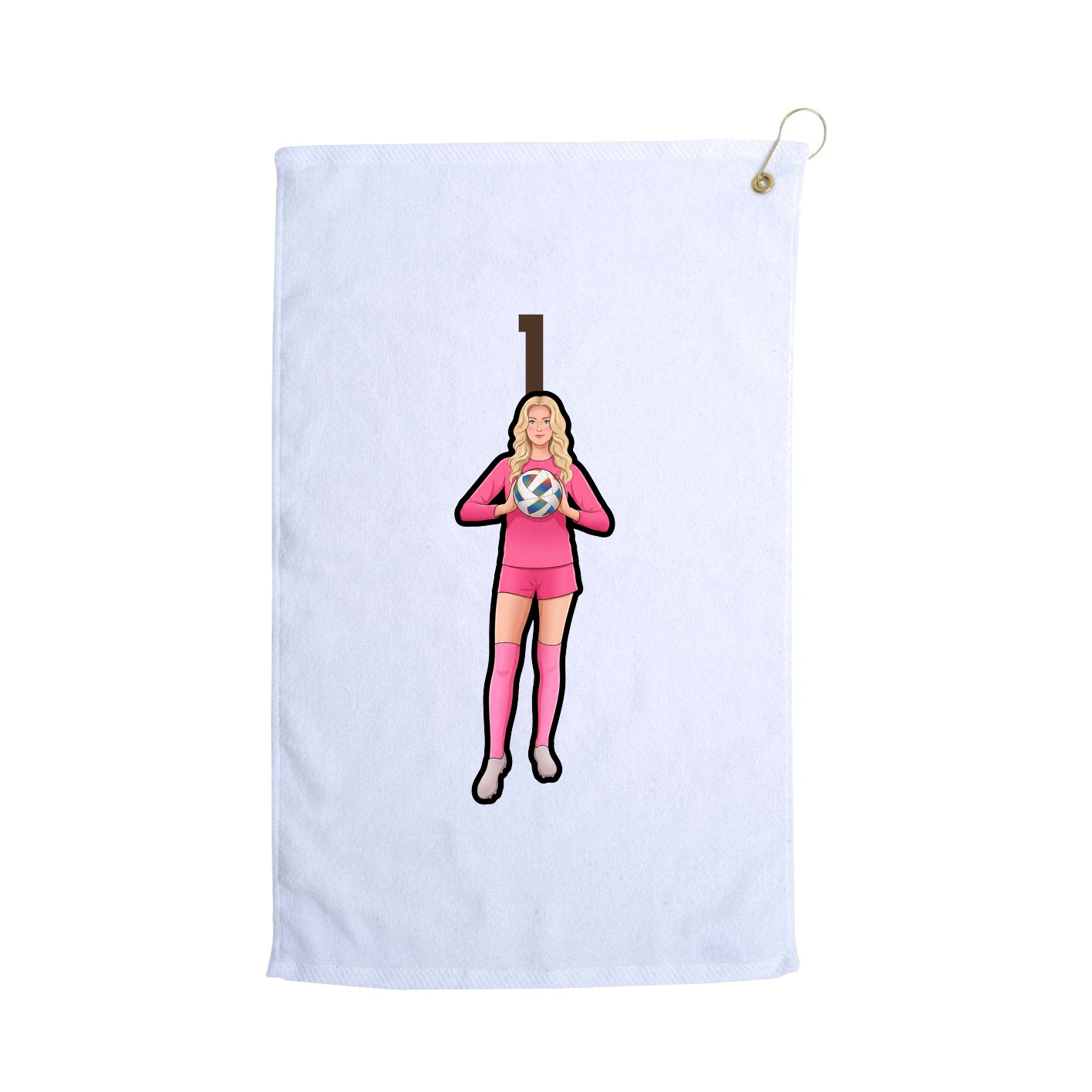 Golf Towel — Number Top in White