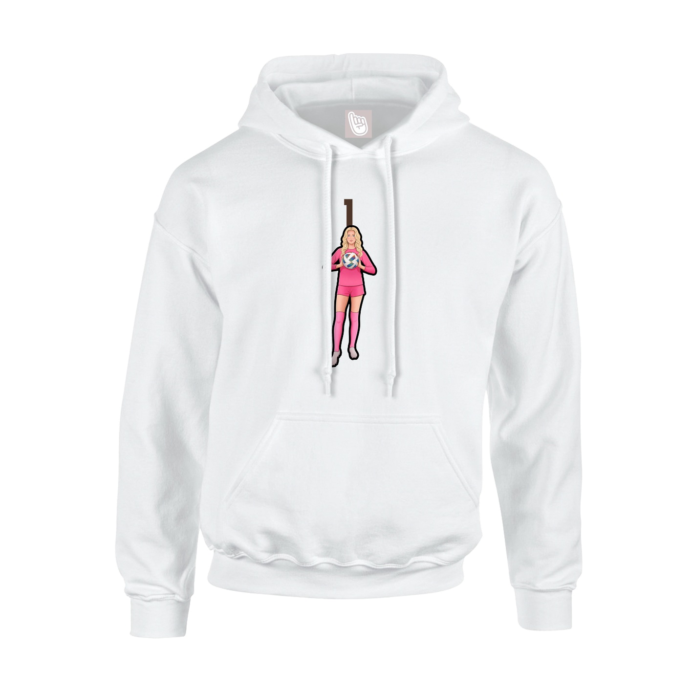 Youth Hoodie — Number Top in White