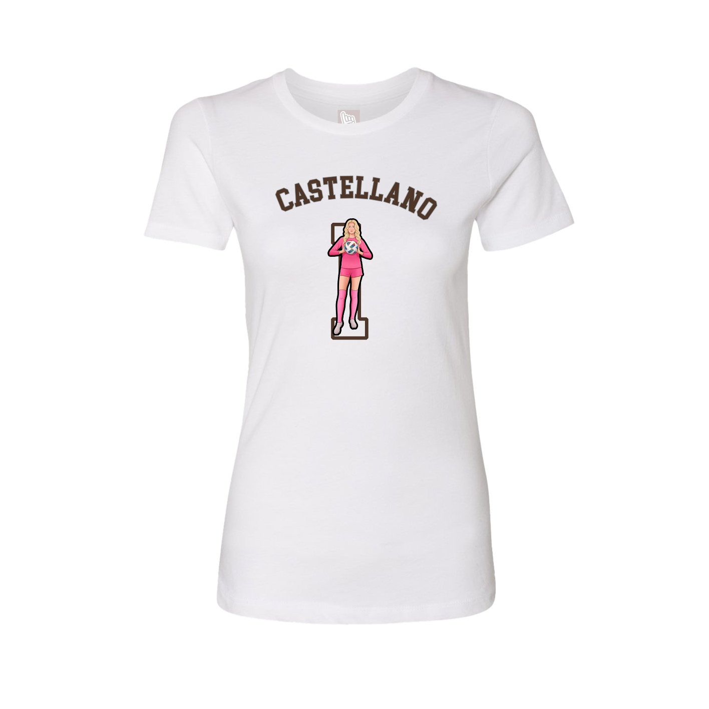 Fitted Women's Tee — Shirsey Arch in White