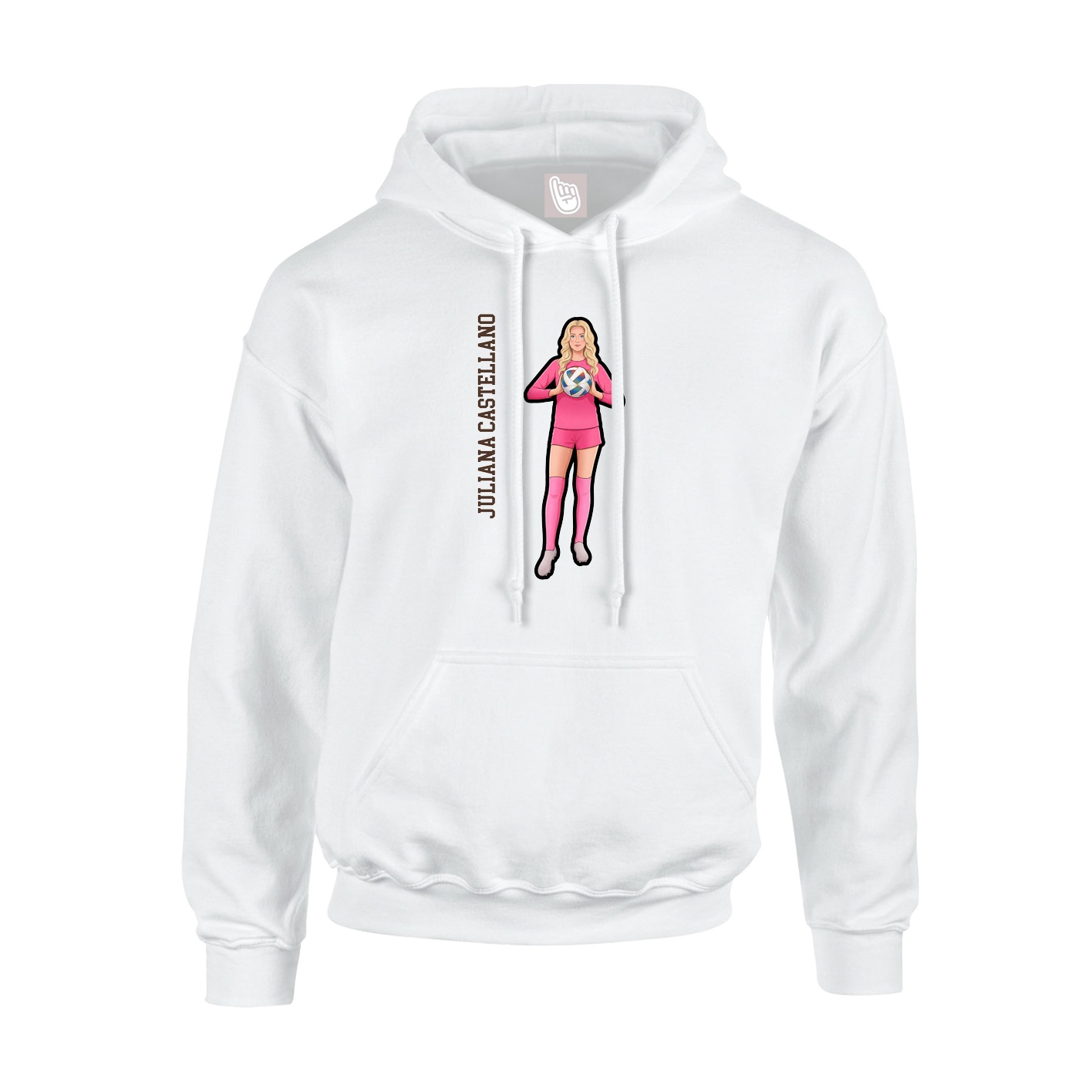 Hoodie — Name Vertical in White