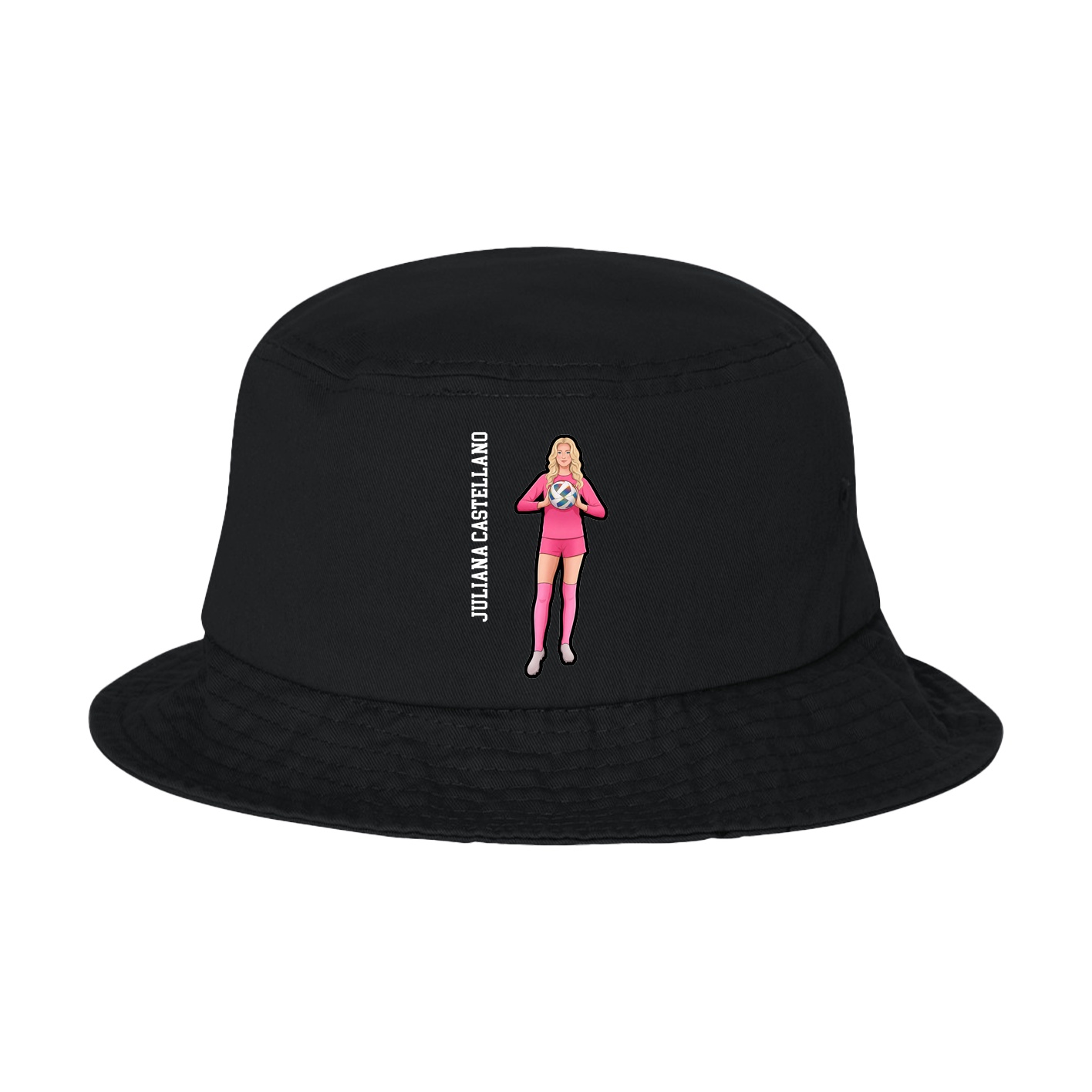 Bucket Cap — Name Vertical in Black
