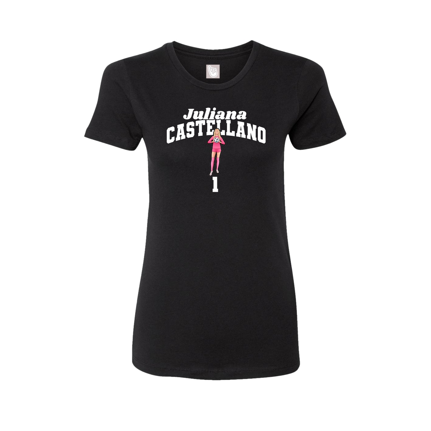 Fitted Women's Tee — Signature Arch in Black