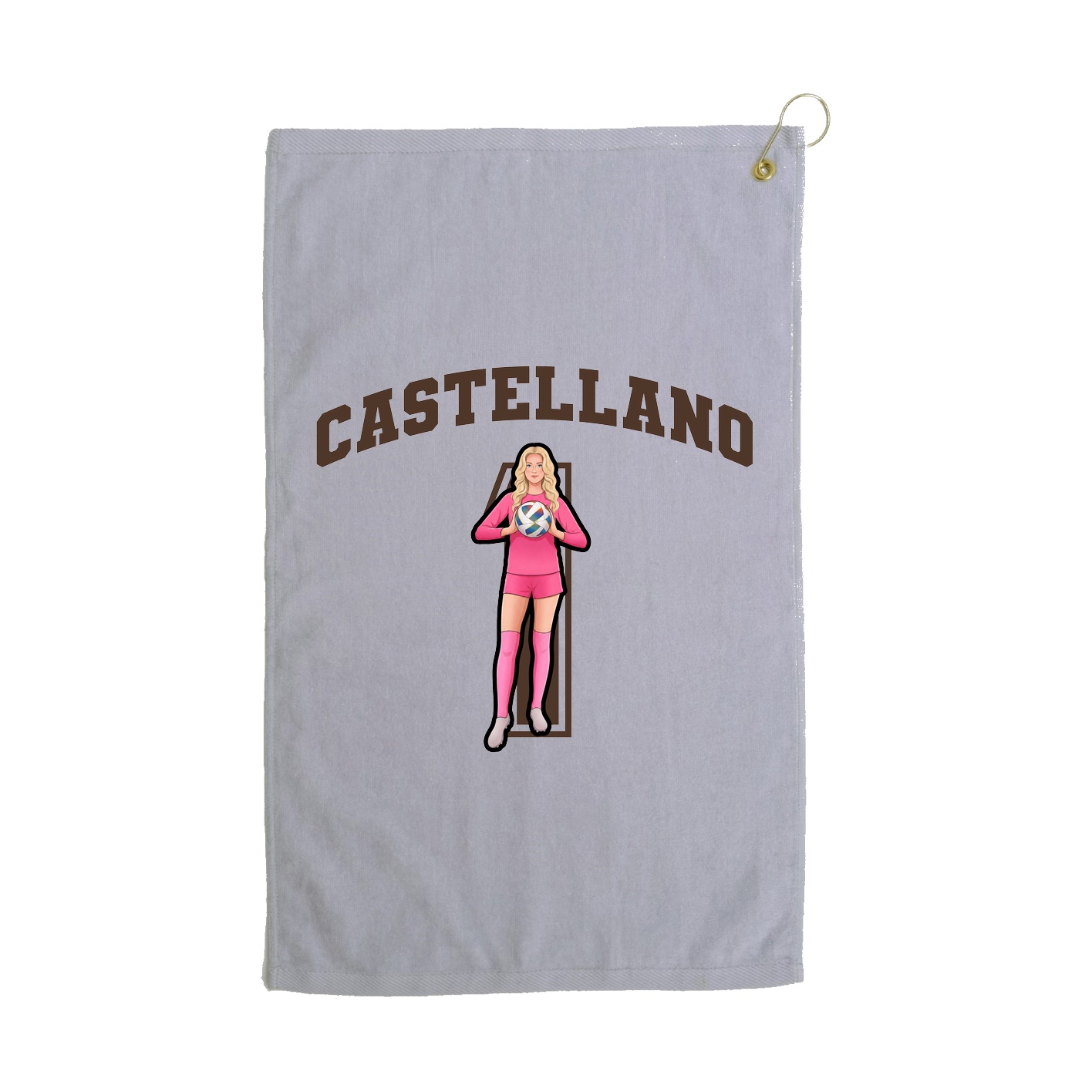 Golf Towel — Number in Grey