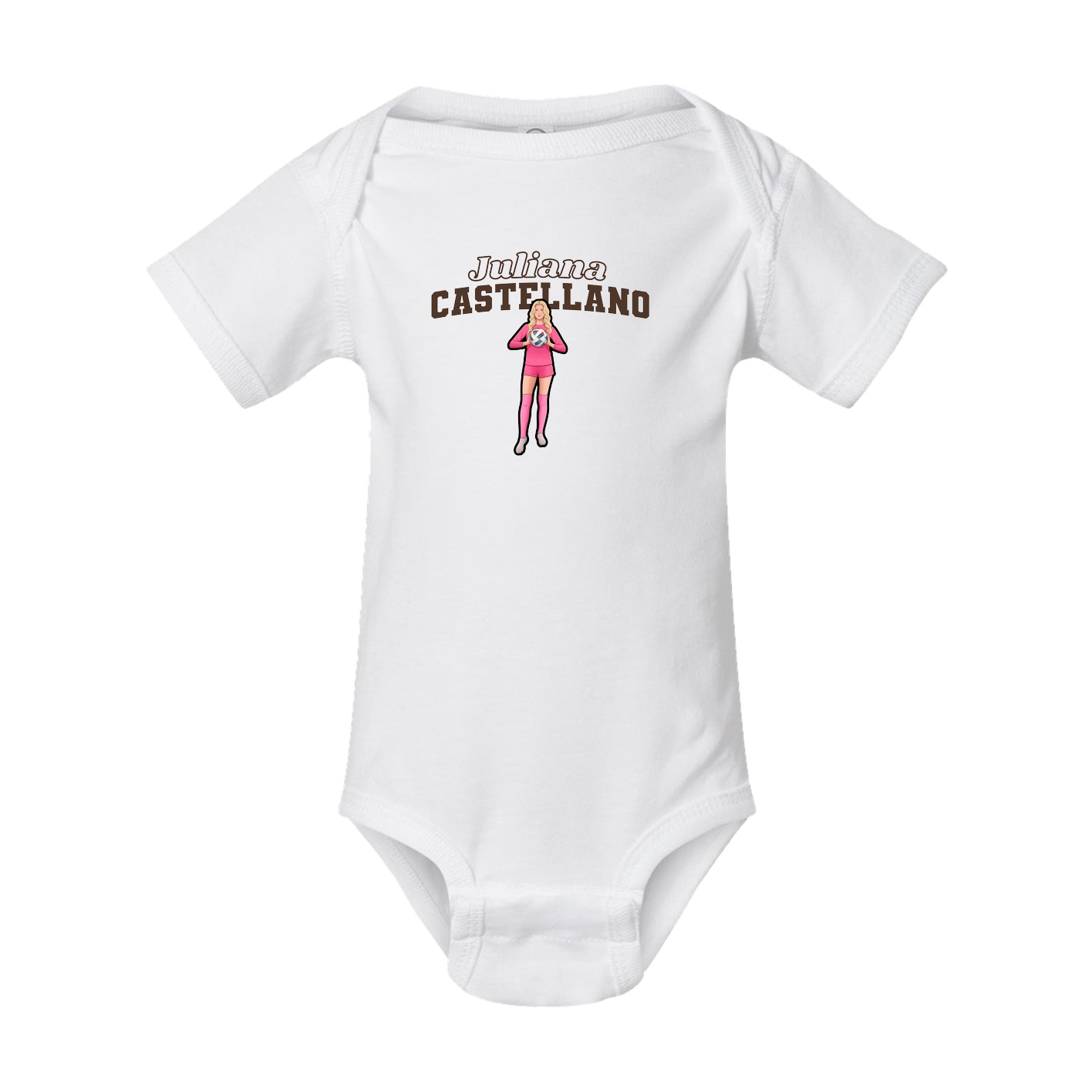 Baby Onesie — Name Arch in White