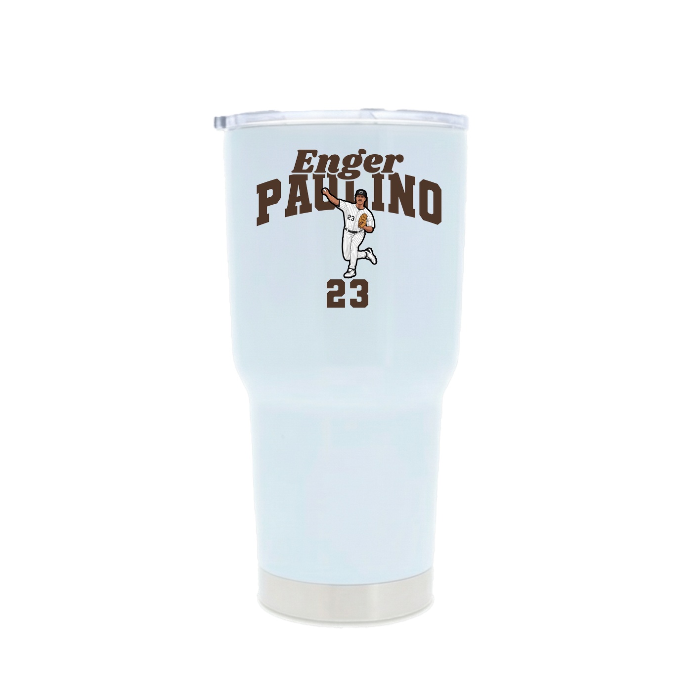 30oz Stainless Steel Tumbler — Signature Arch in White